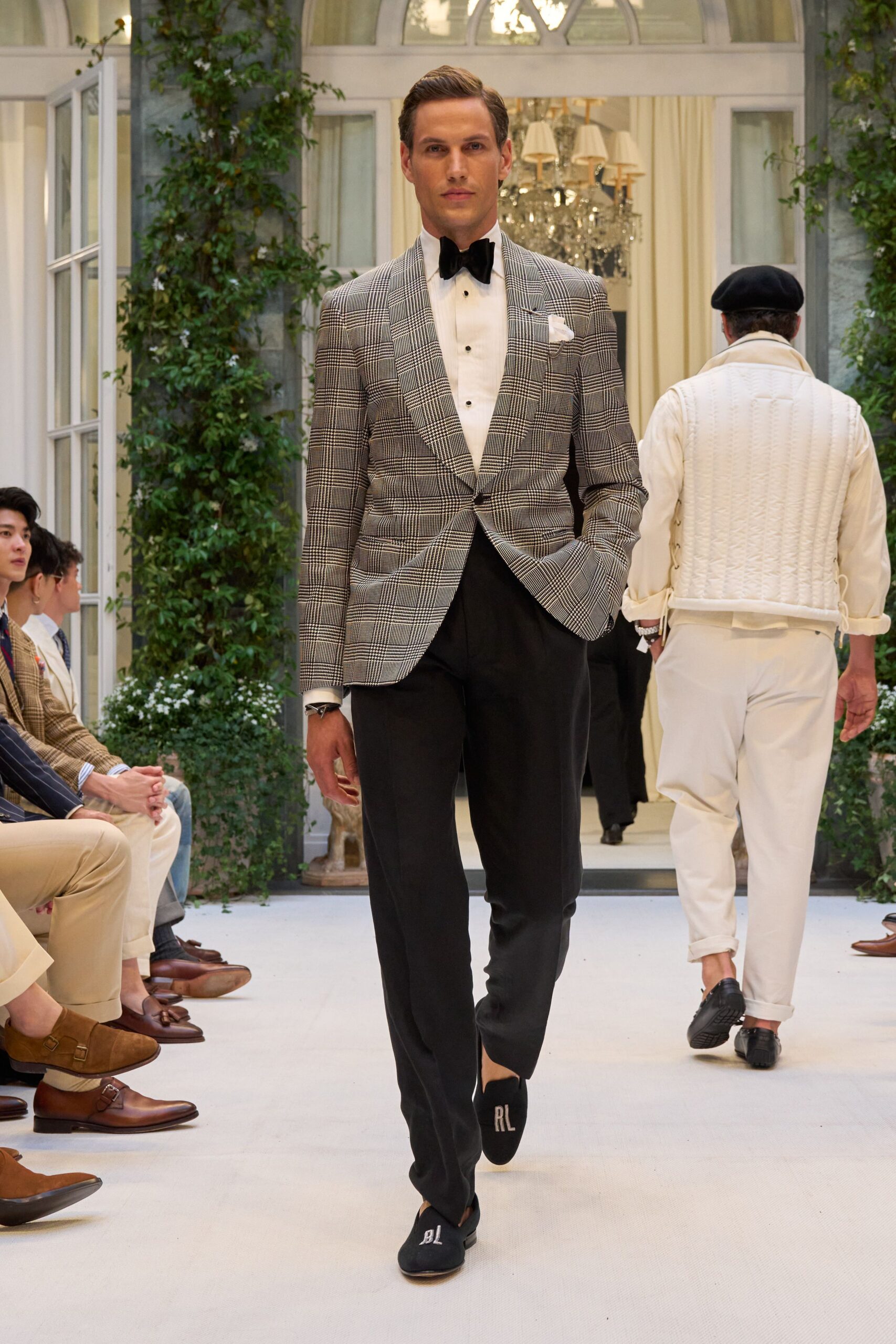 black and white striped blazer