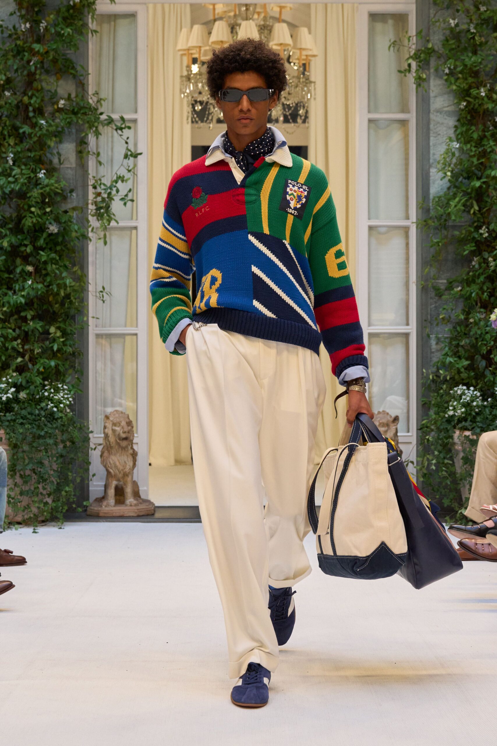 colorful relaxed sweater with pants