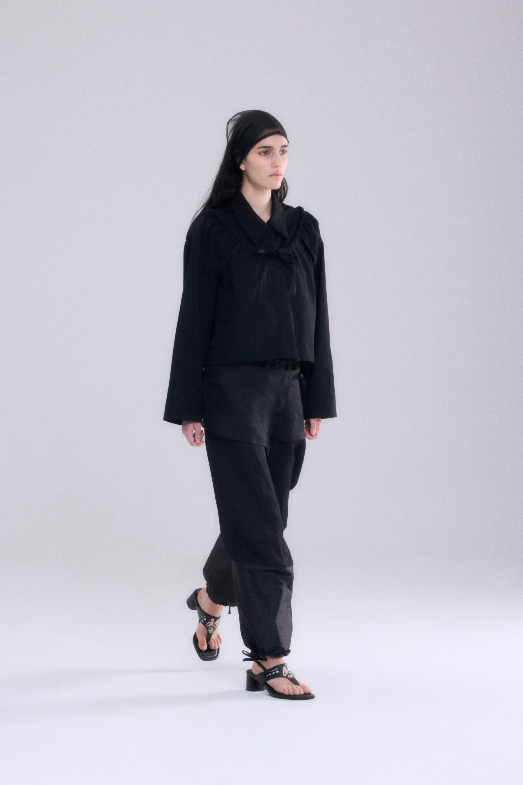 black relaxed top and pants