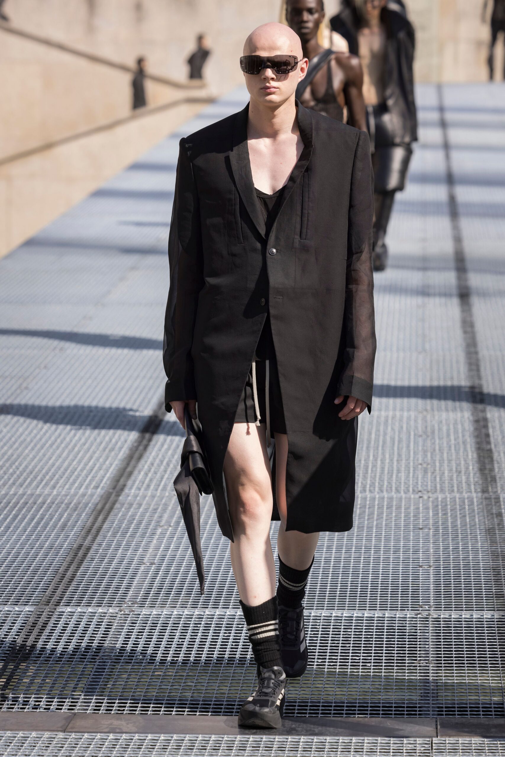 black coat and fitted top