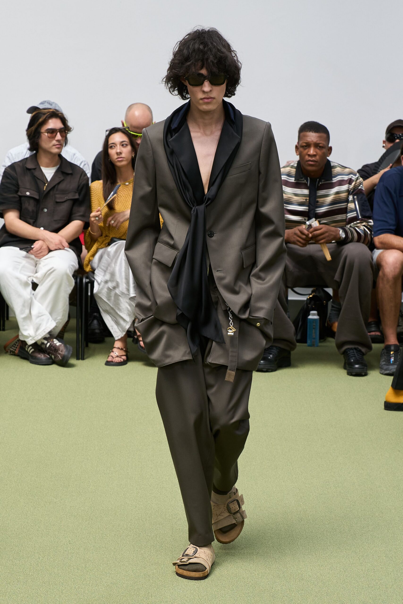 brown silk relaxed pants