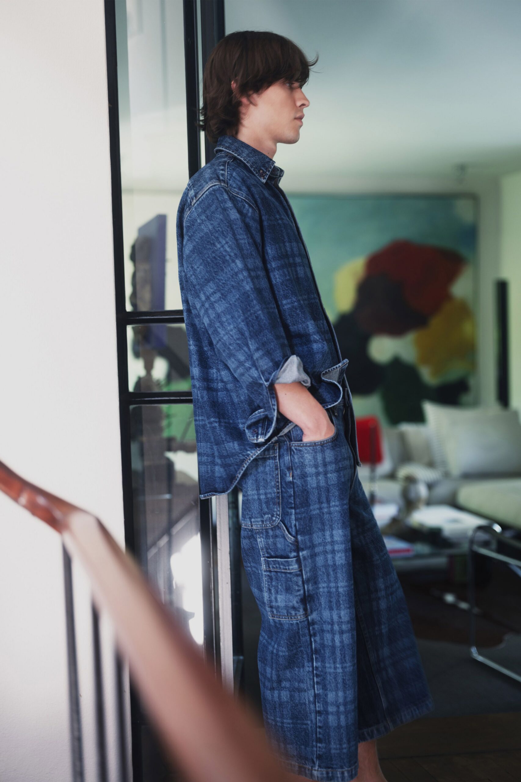 blue denim relaxed shirt and pants