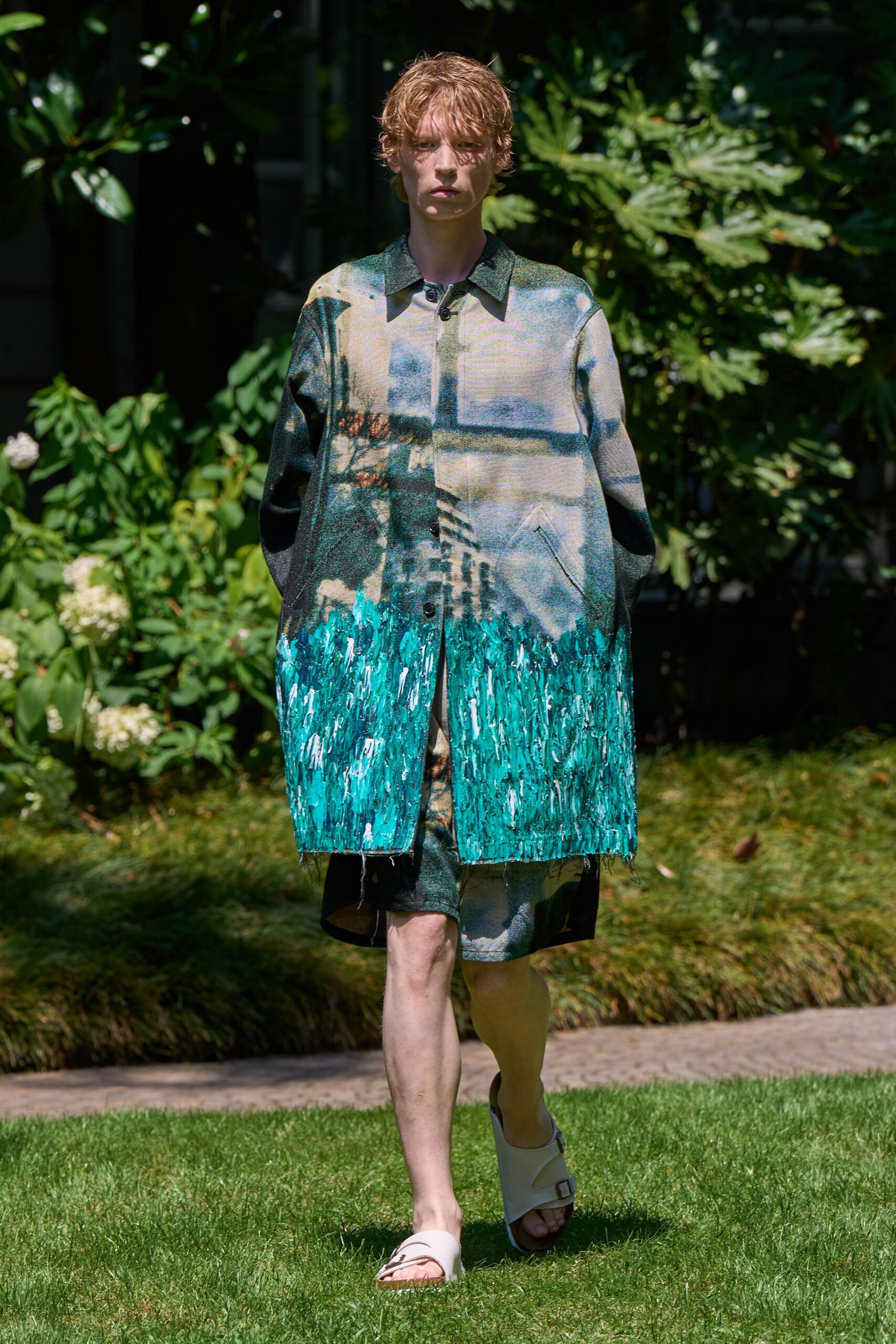 multi cotton fitted printed short shorts