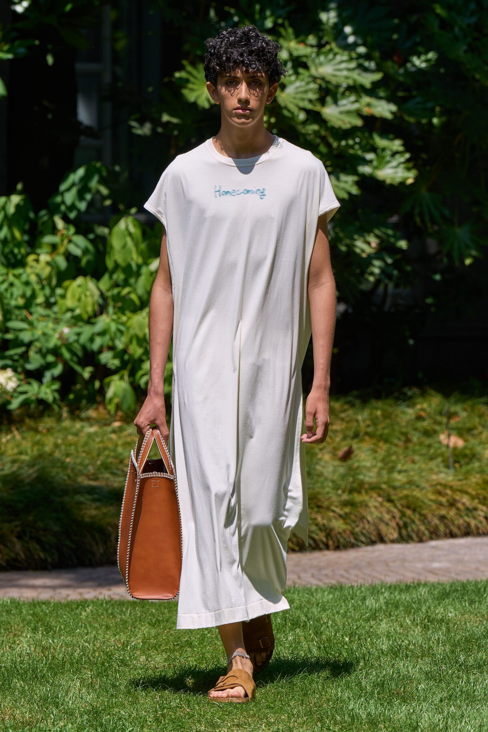 white cotton sleeveless high-neck relaxed maxi dress