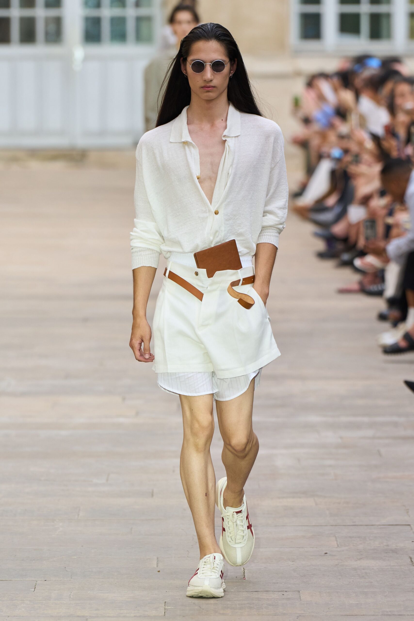 white relaxed shirt and shorts