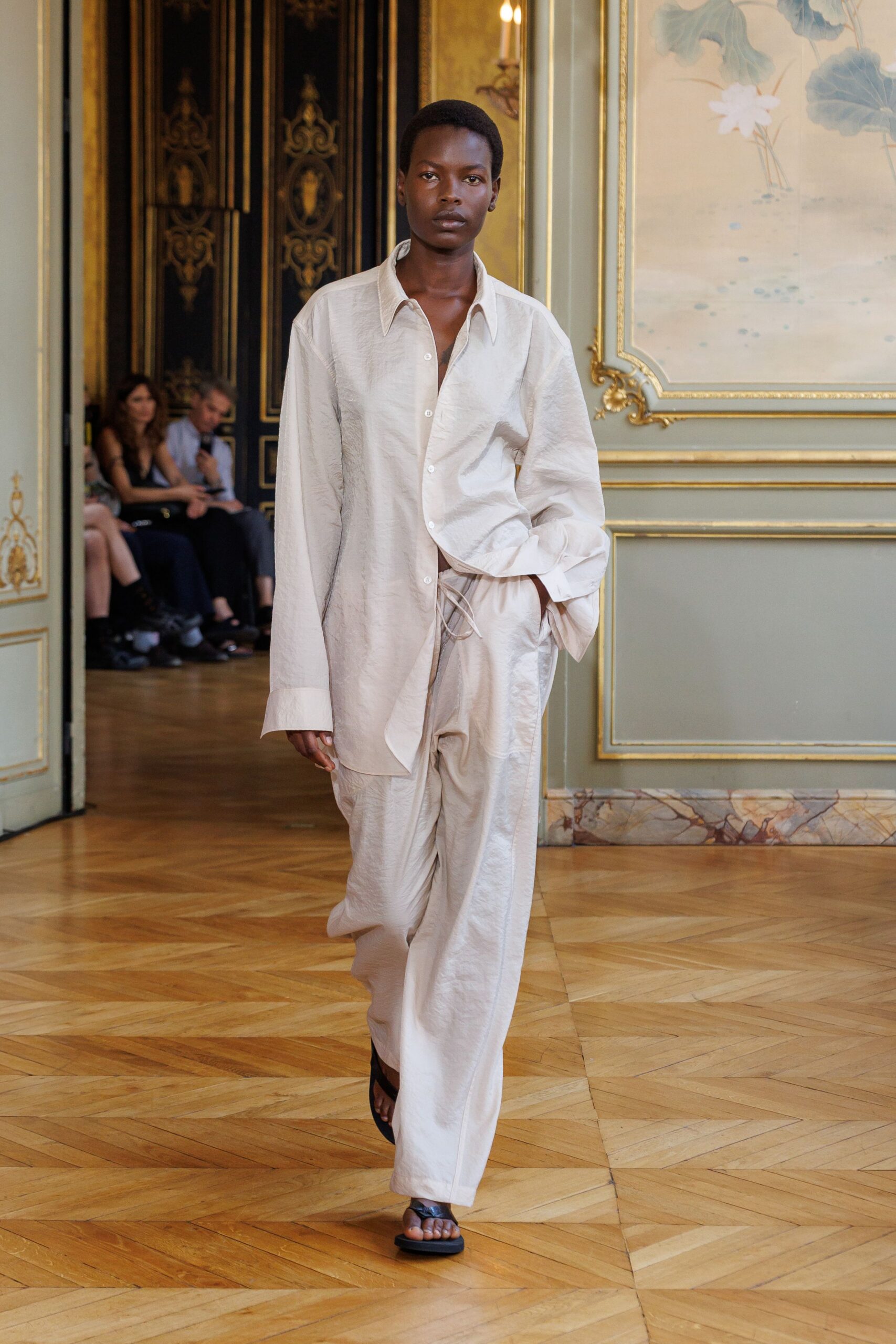 beige relaxed linen shirt and pants