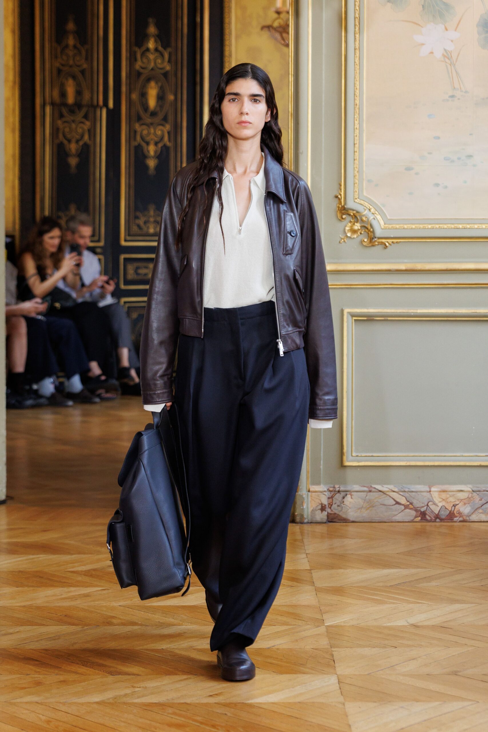 black cotton relaxed pleated pants