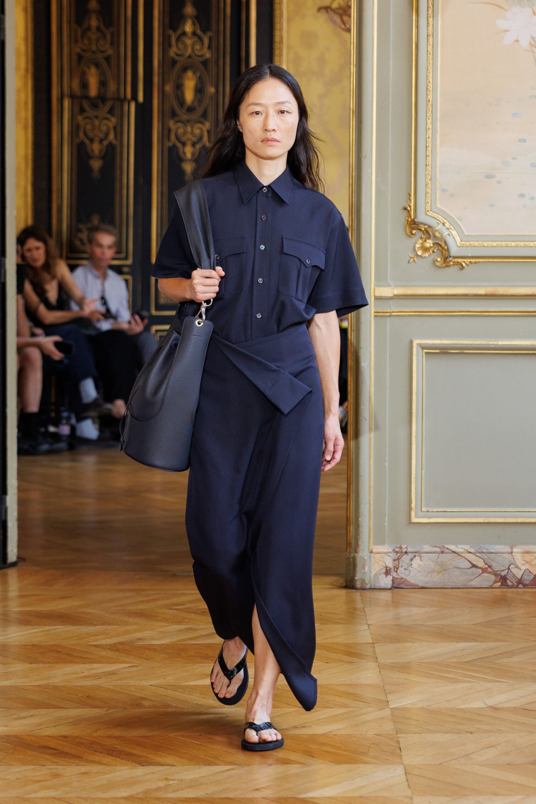 blue cotton shirt-dress