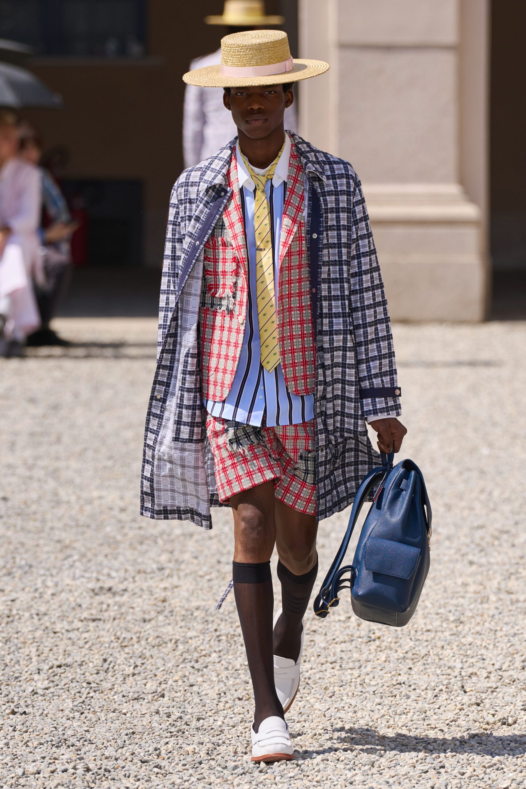 red cotton fitted checked shorts