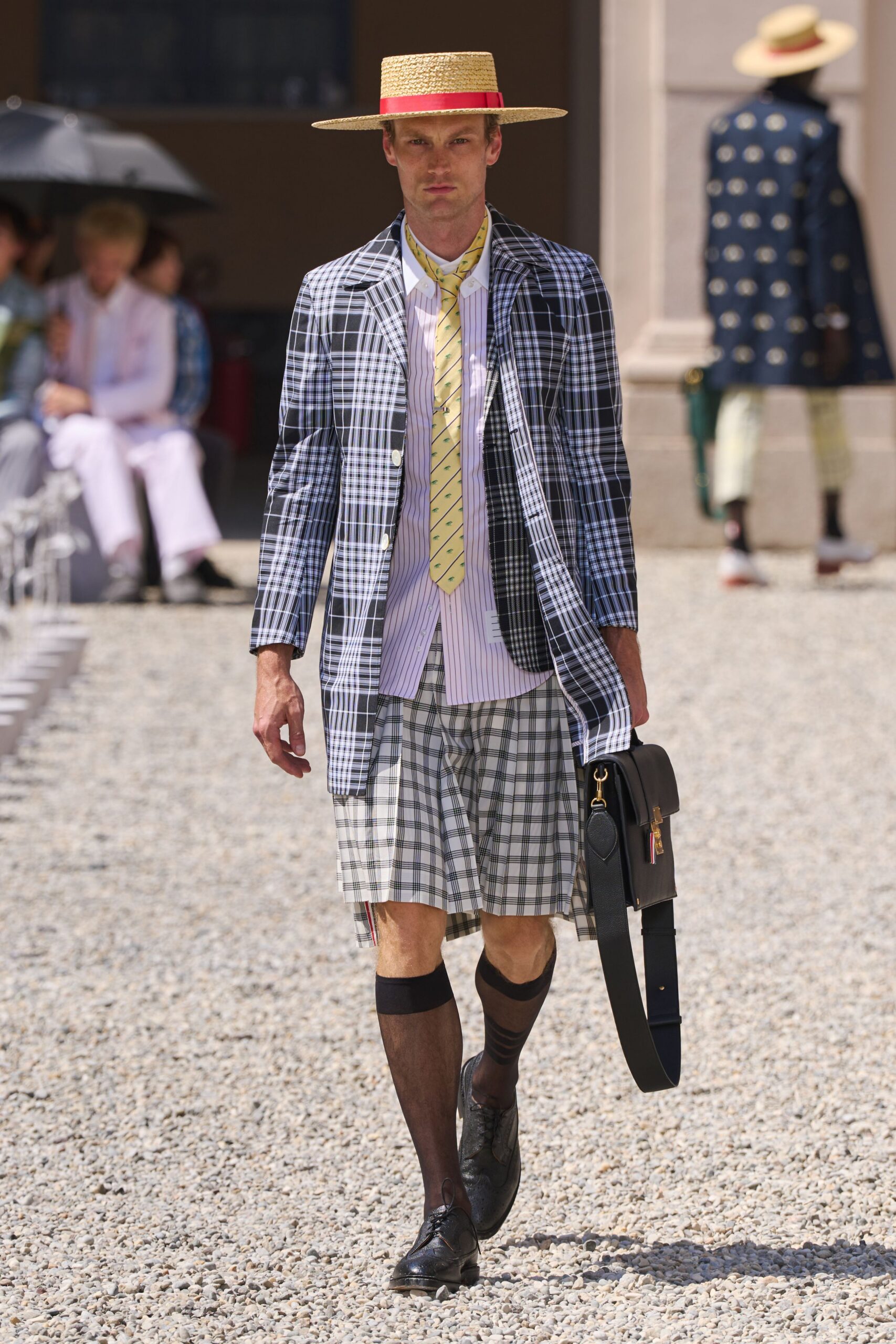 gray relaxed checked shorts