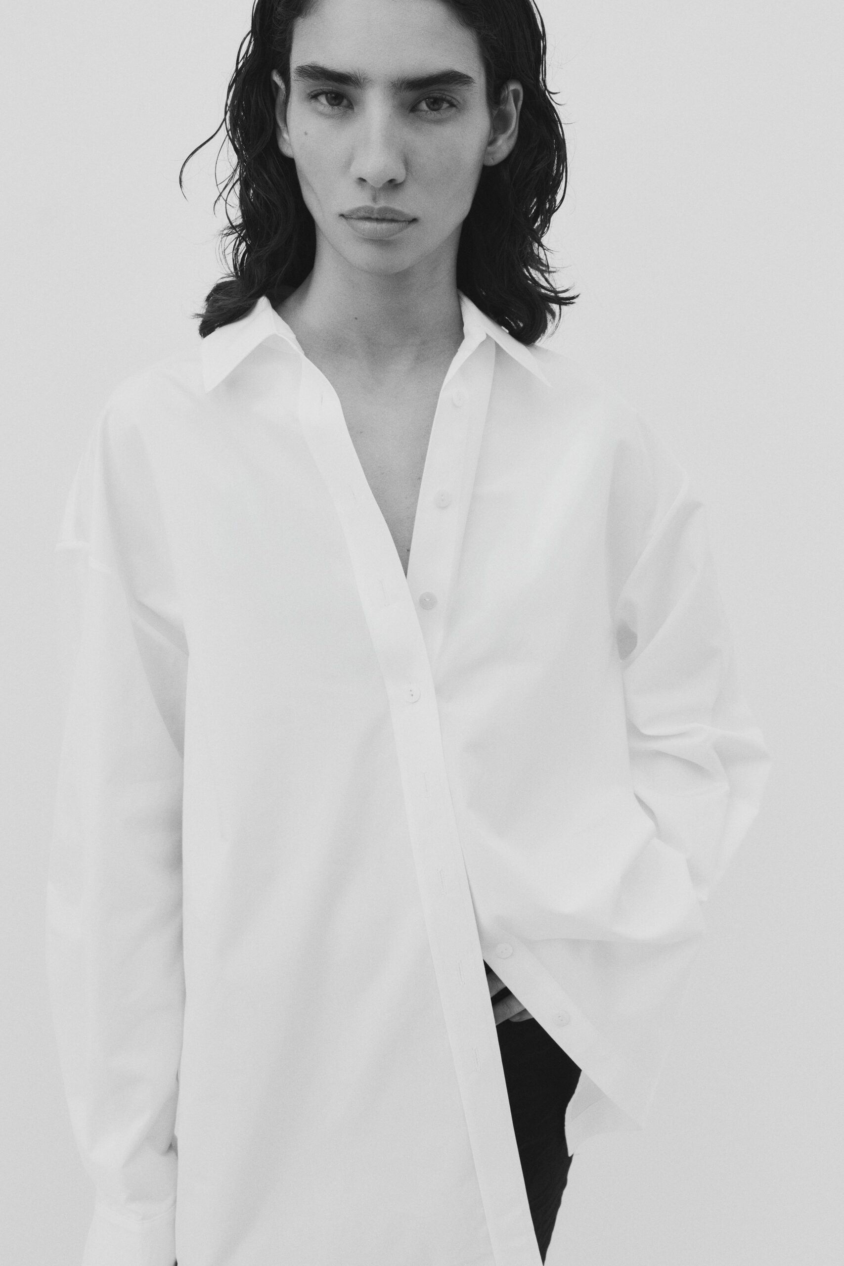 oversized white cotton shirt