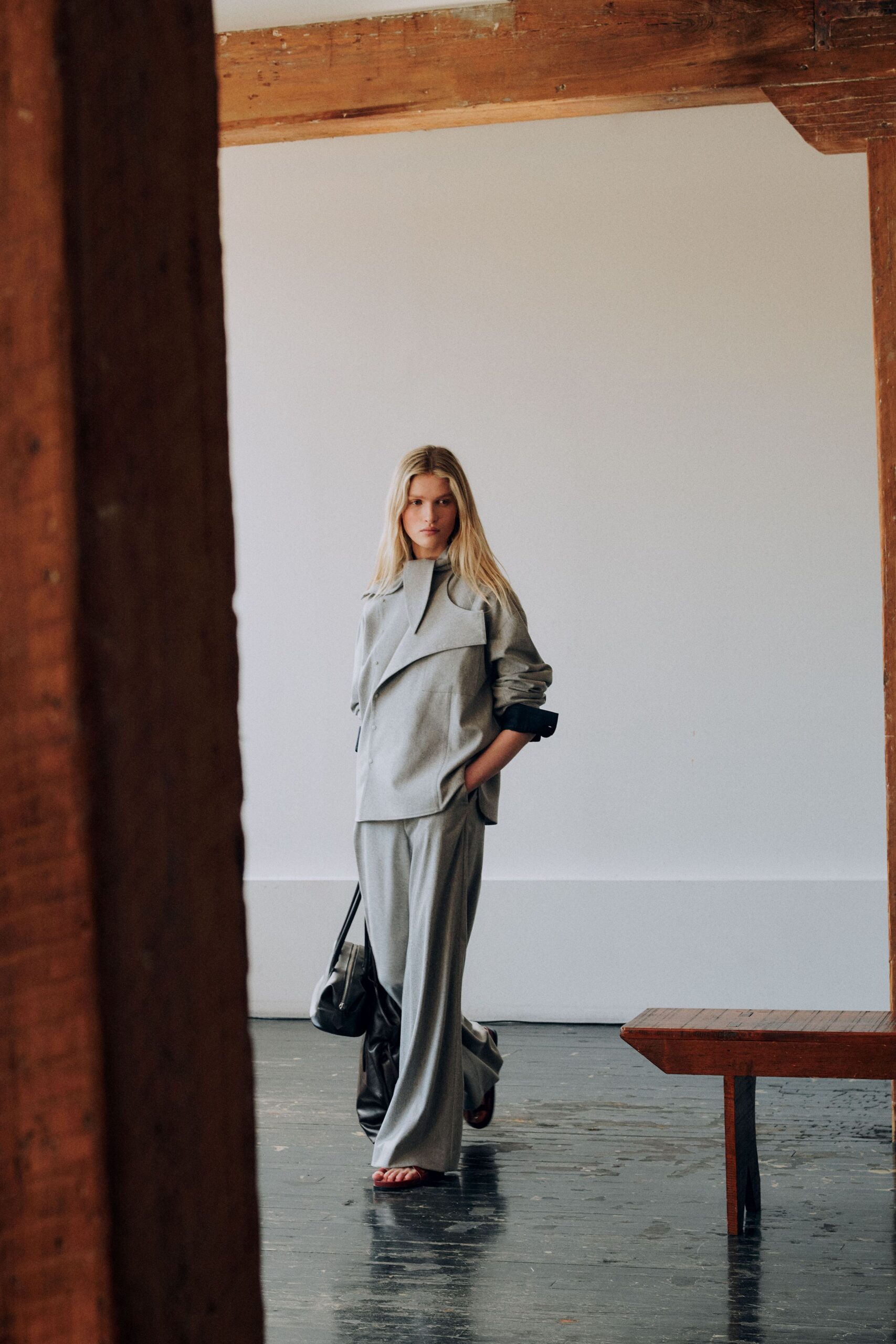 gray relaxed top and pants