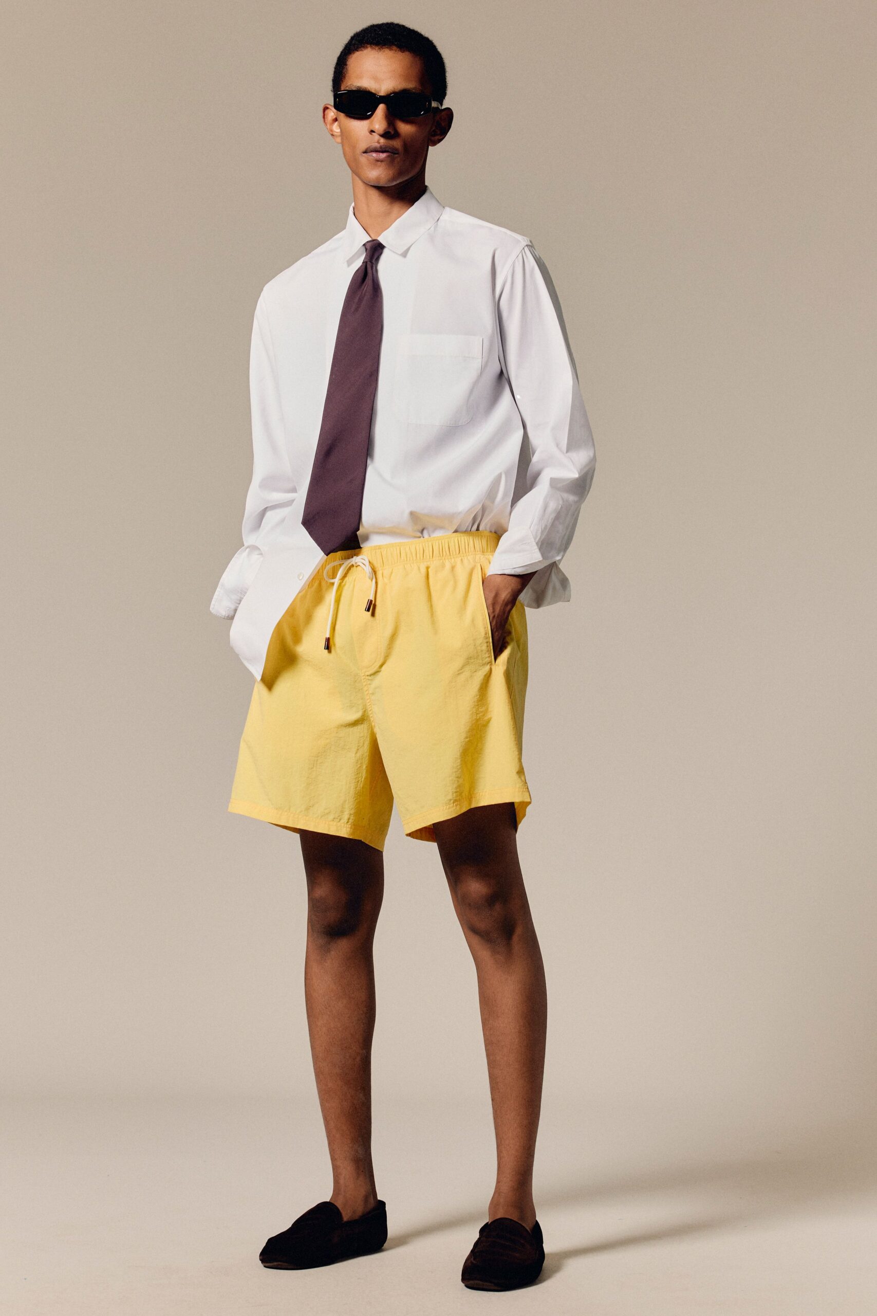 white long-sleeve collared relaxed shirt