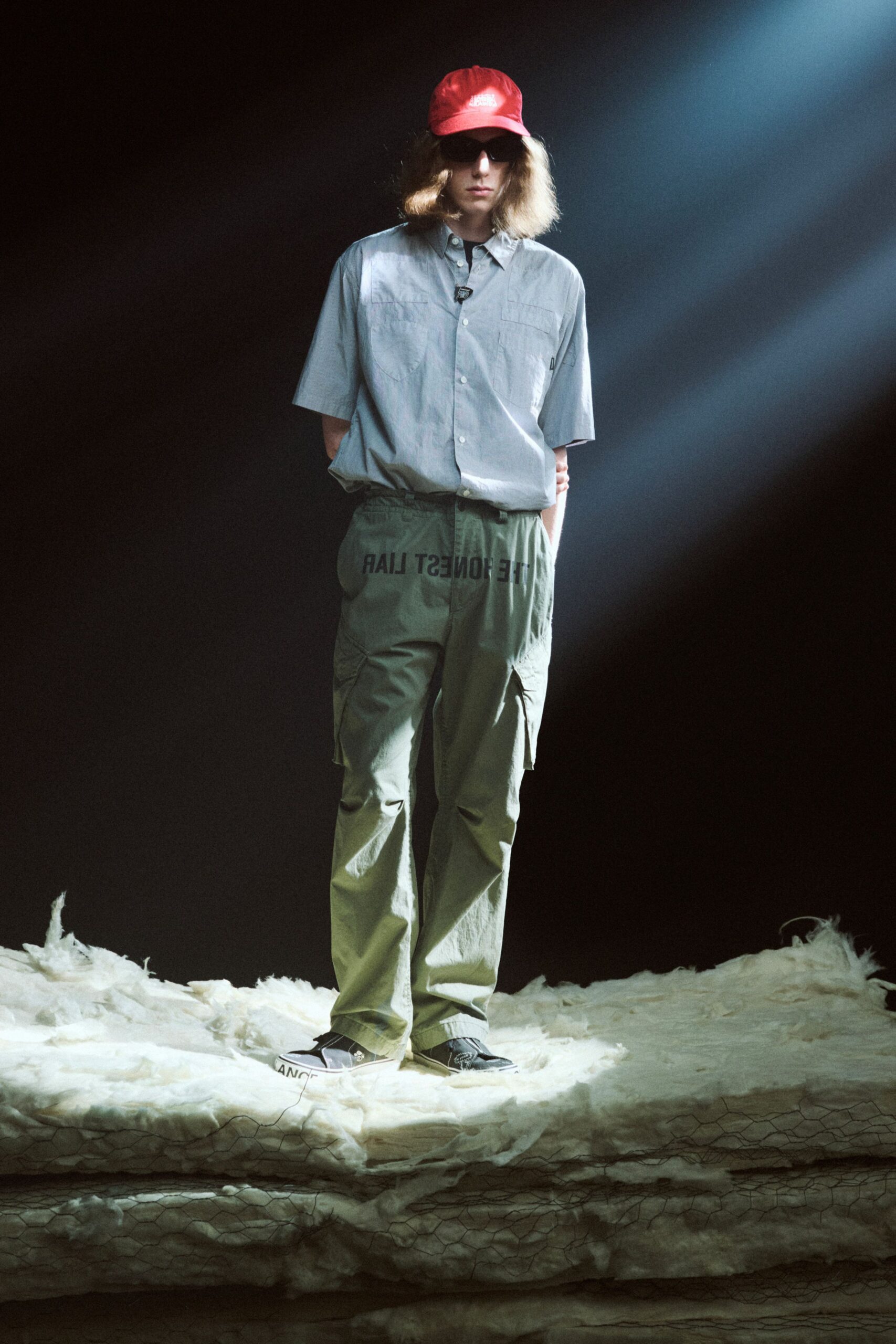 gray cotton short-sleeve collared relaxed shirt