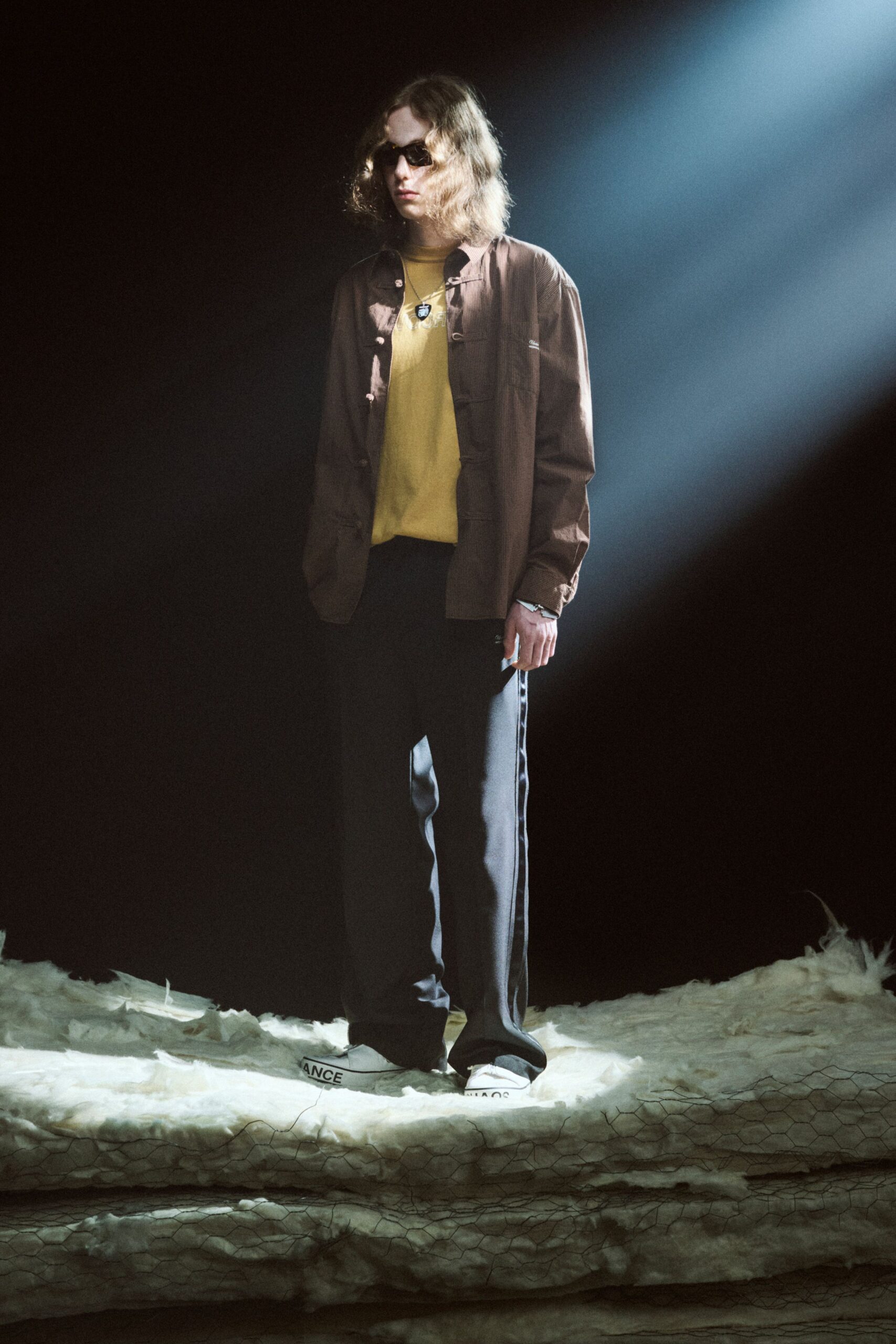 brown cotton long-sleeve relaxed jacket