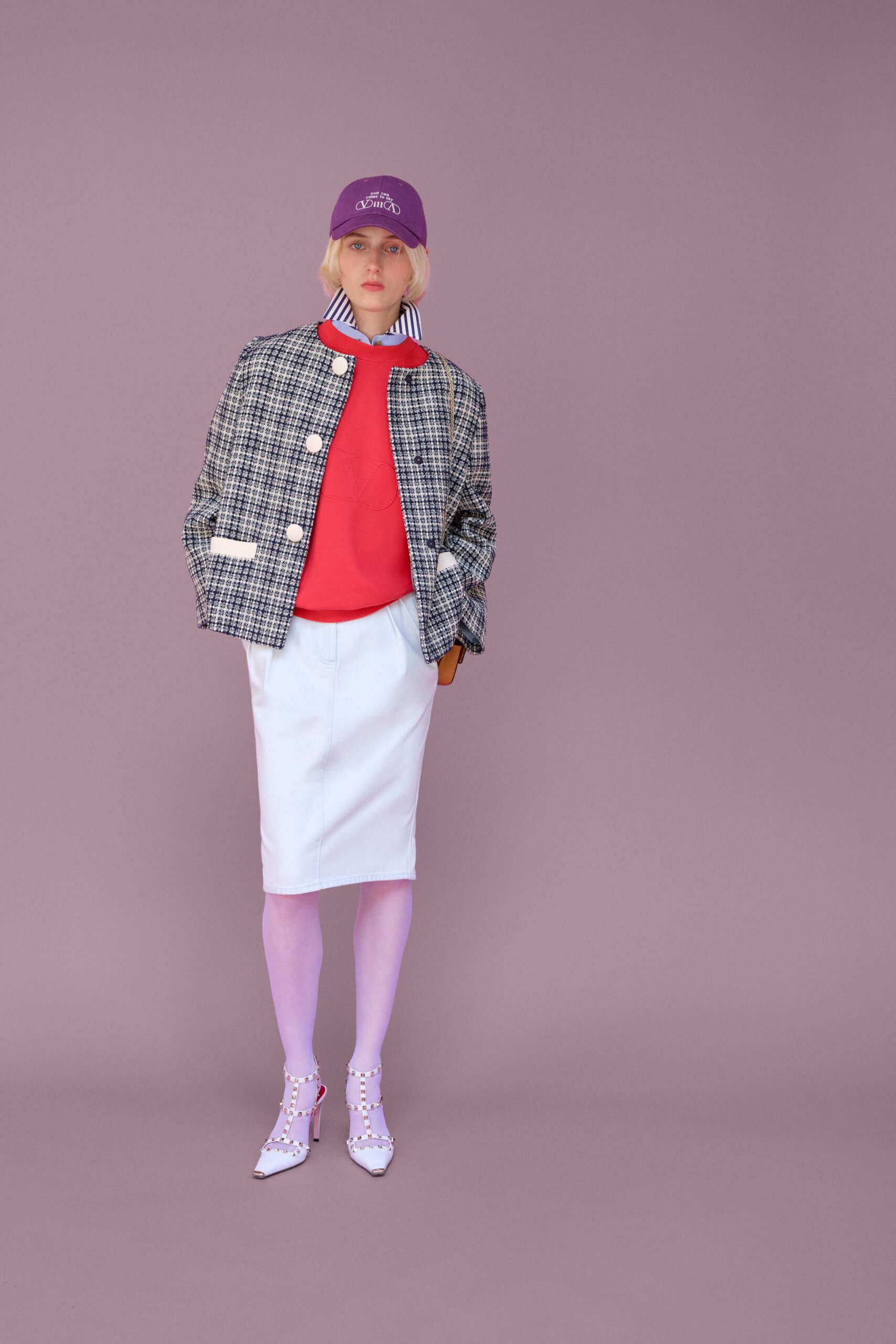 white cotton fitted pencil skirt