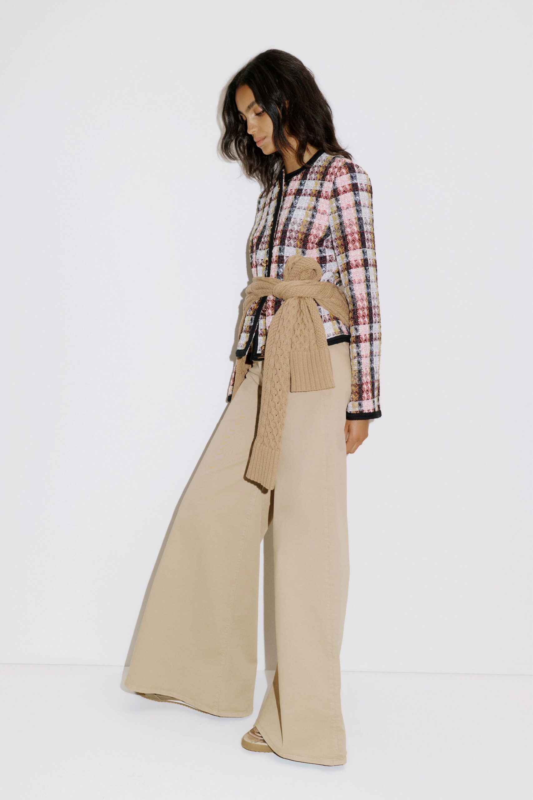 multi cotton long-sleeve collared relaxed buttoned layered jacket
