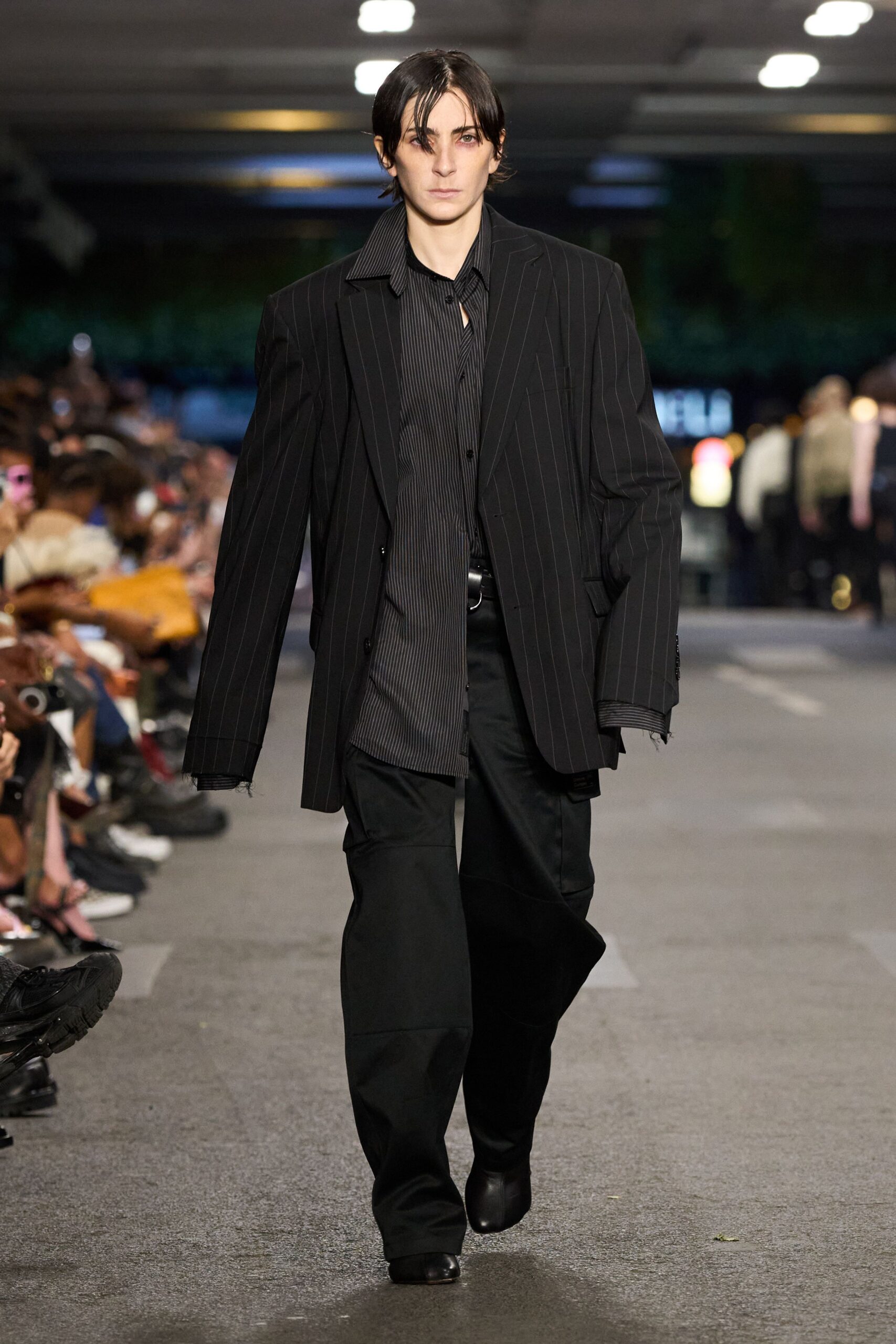 black oversized blazer and shirt