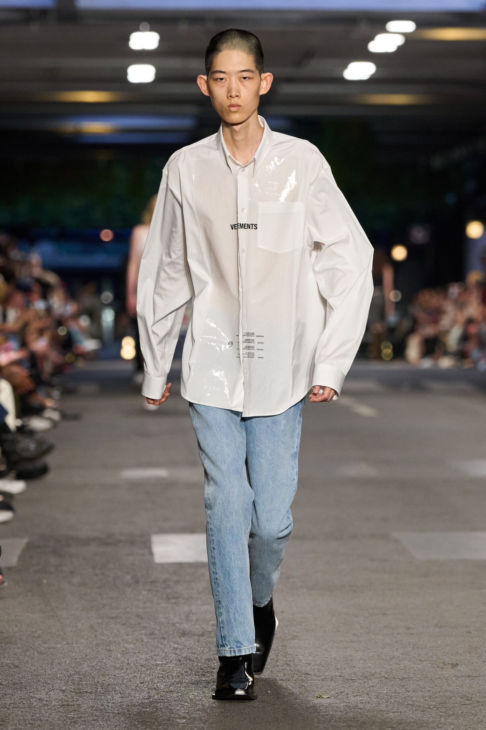 oversized white shirt with denim pants