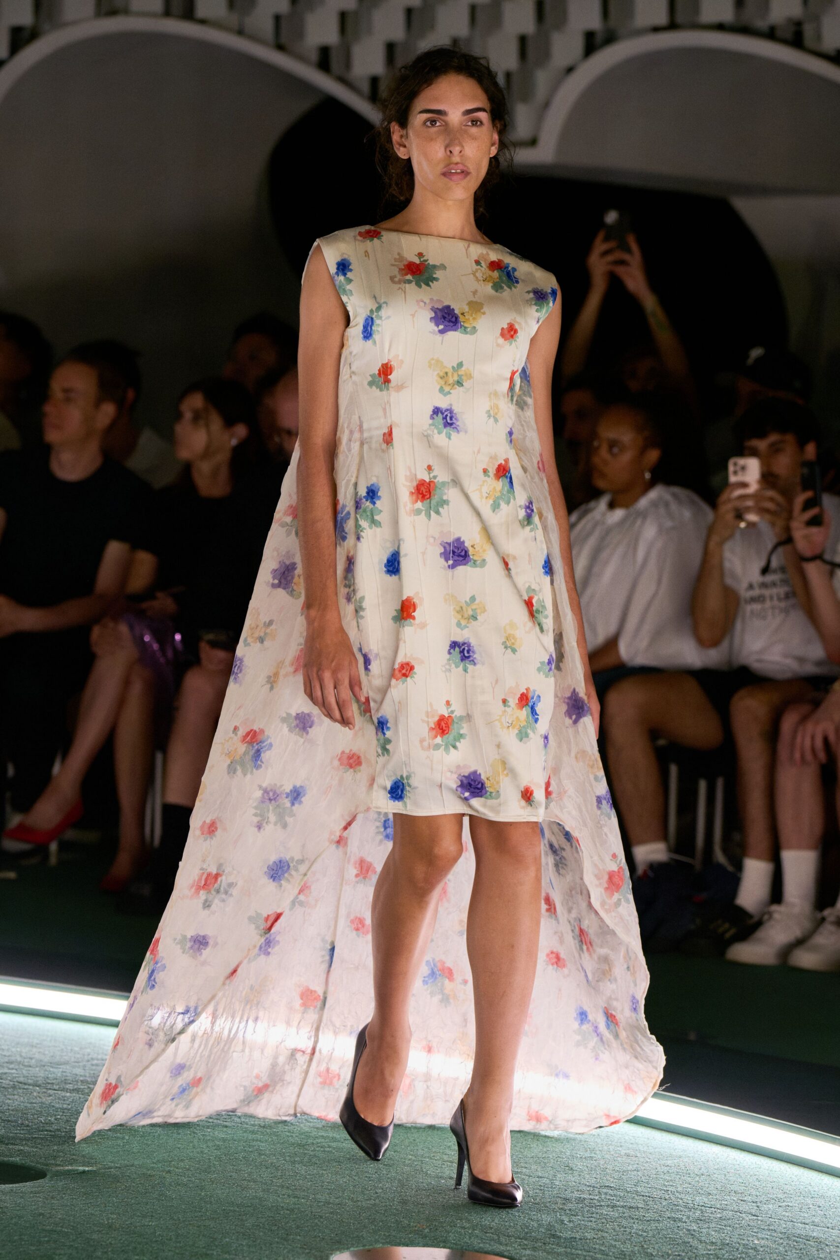 floral midi dress with heels