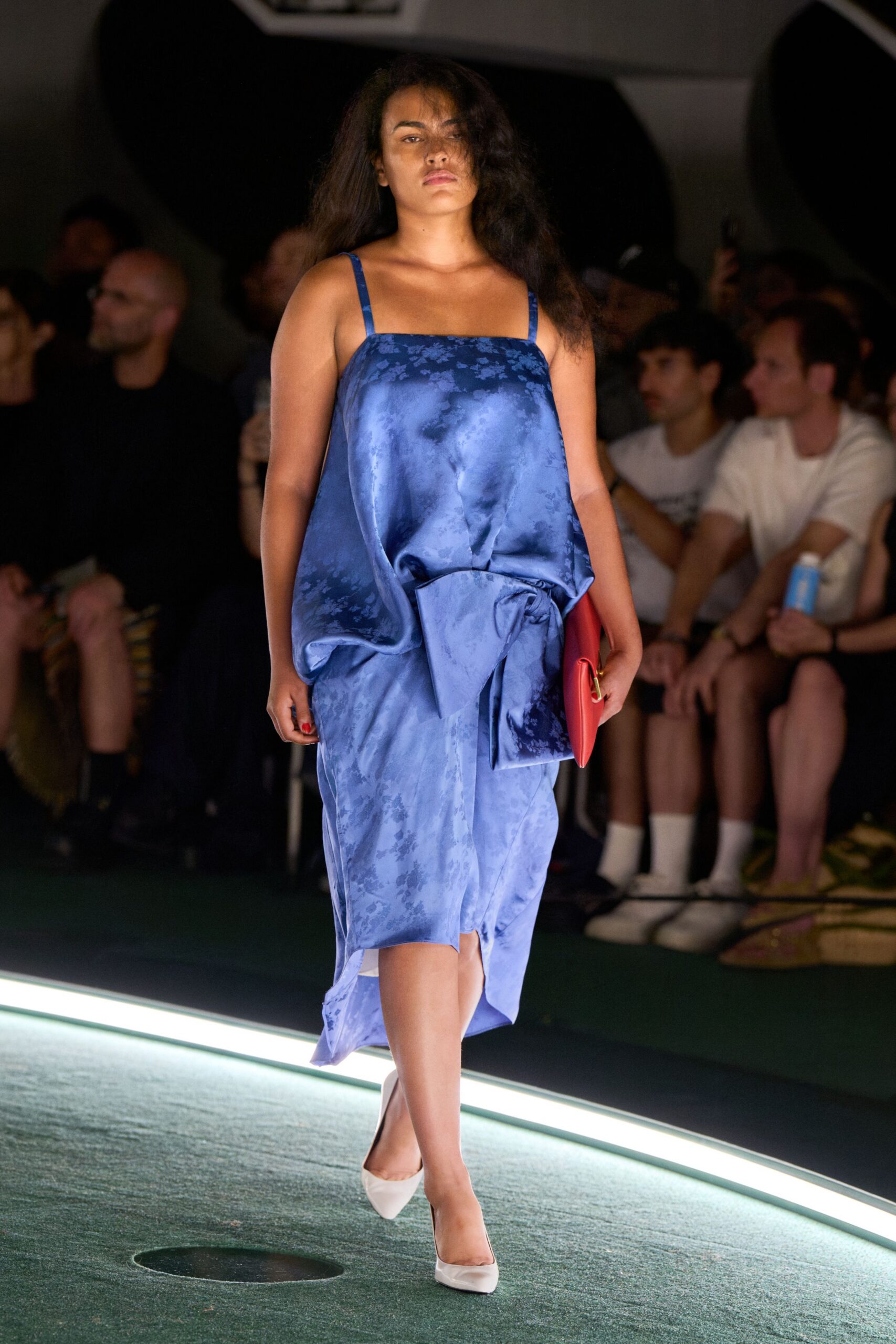 blue silk relaxed dress