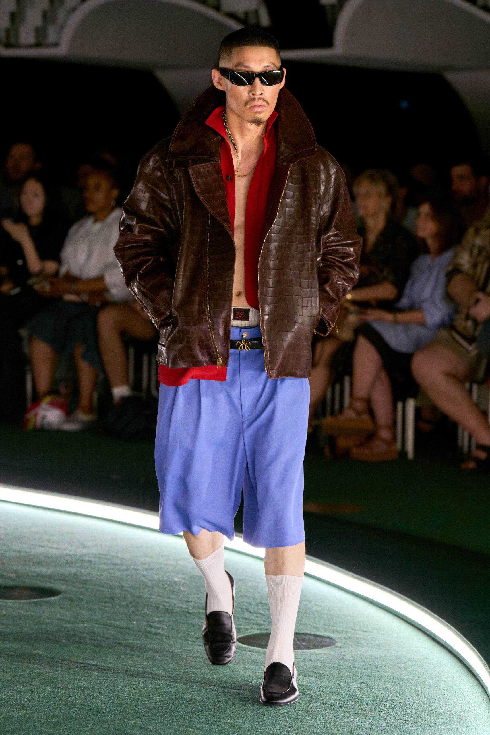 brown leather oversized jacket