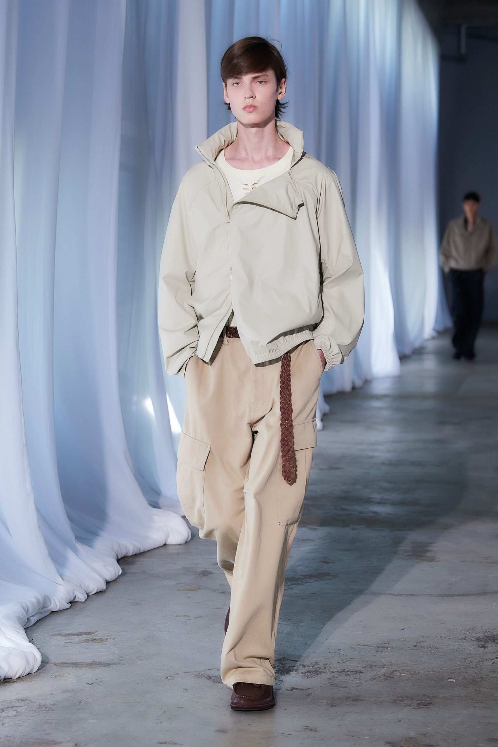 beige relaxed jacket and pants