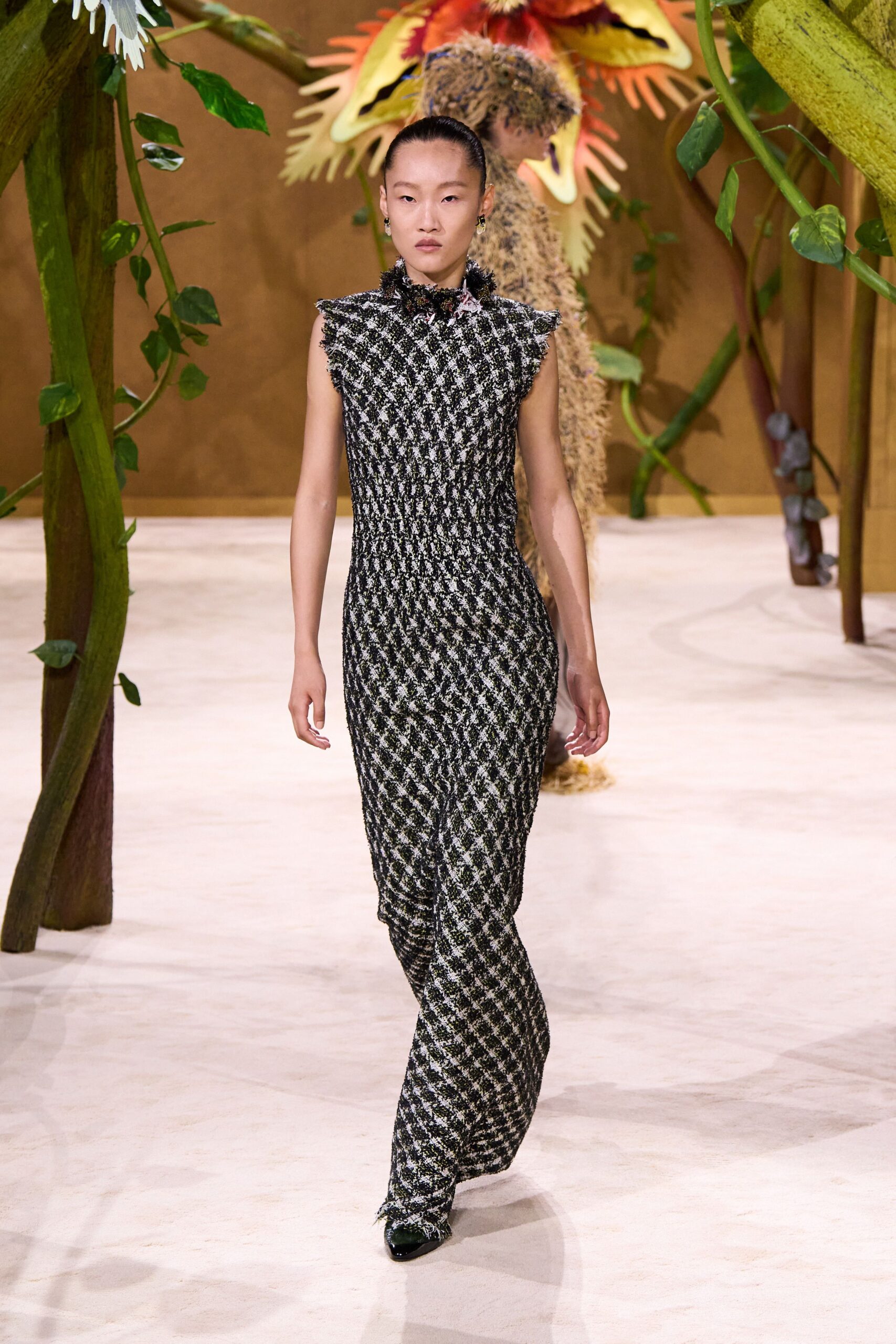 black and white printed jumpsuit