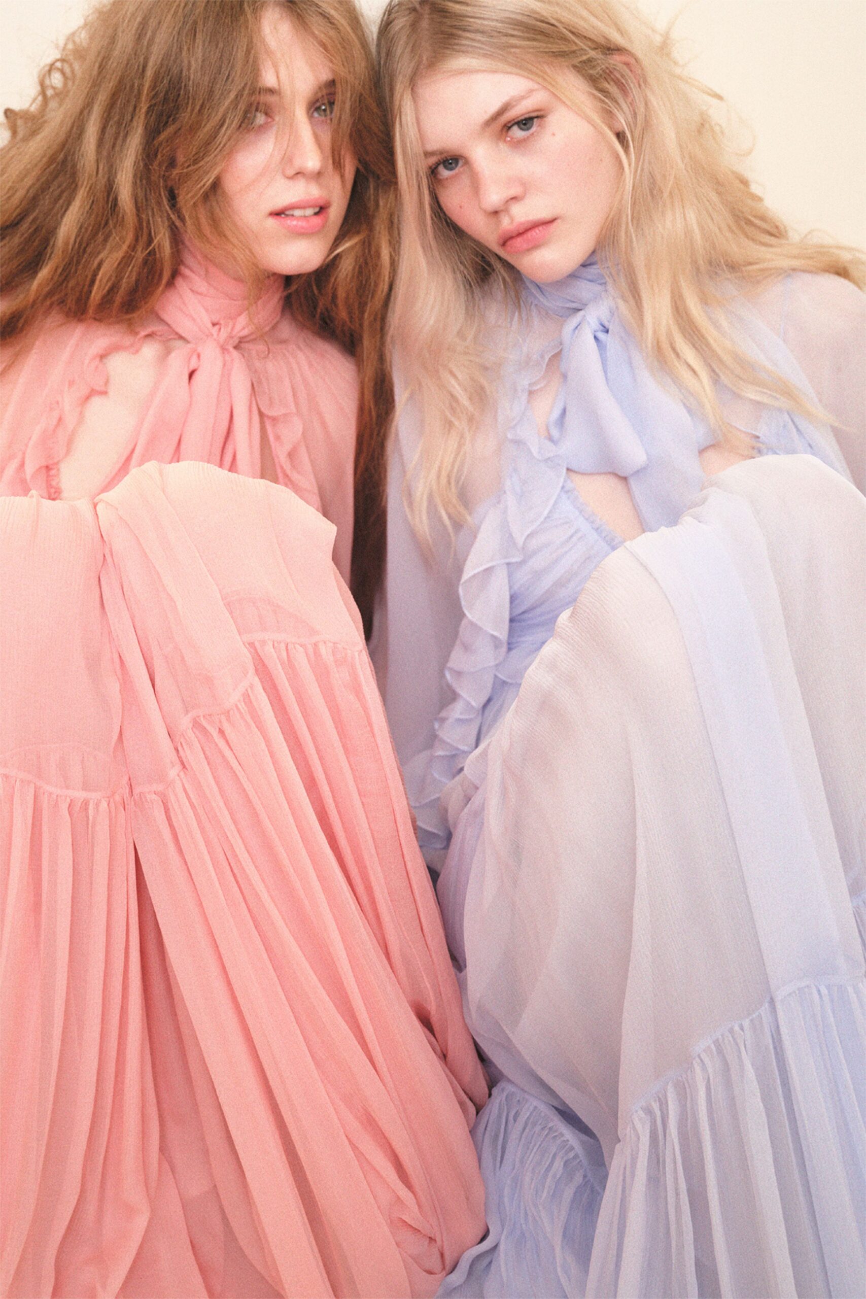 pink and blue maxi dresses