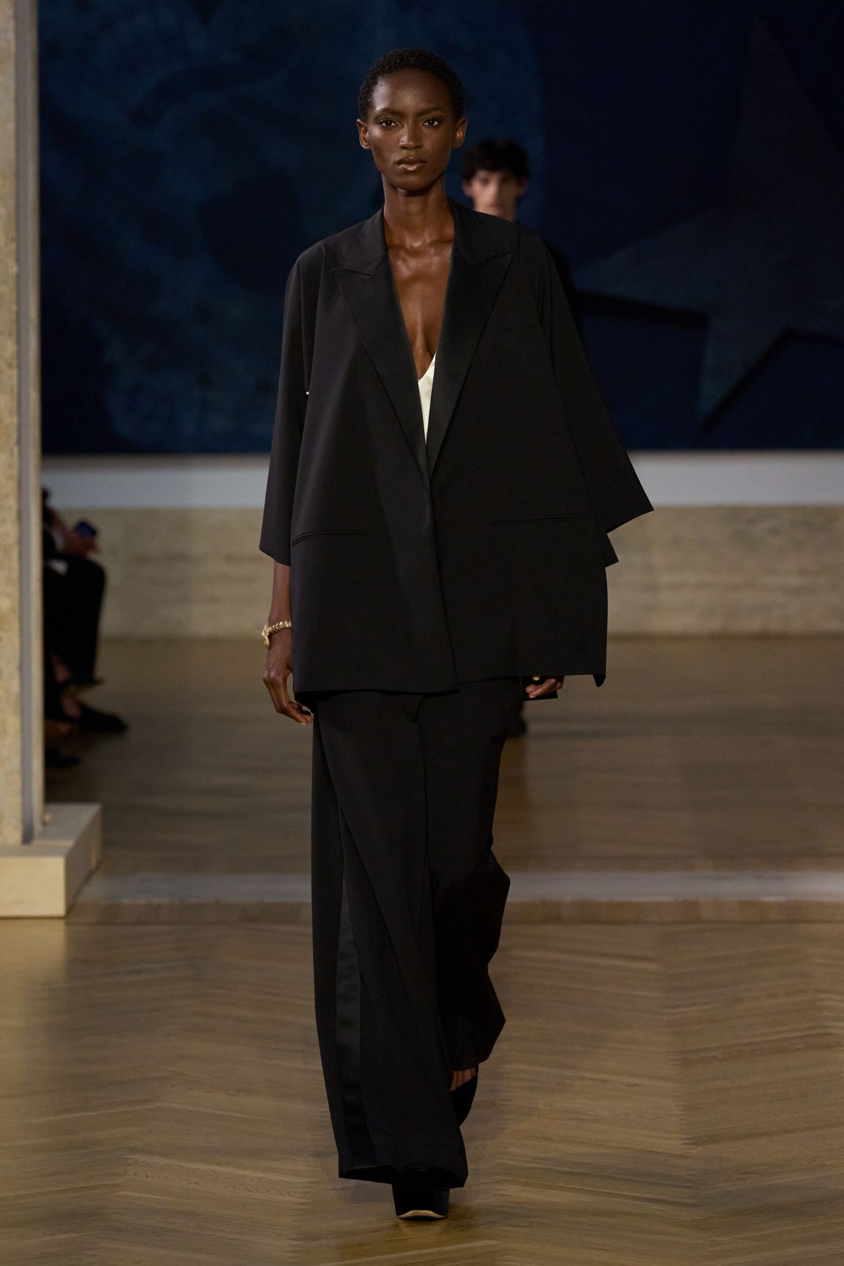 black relaxed straight-leg pants