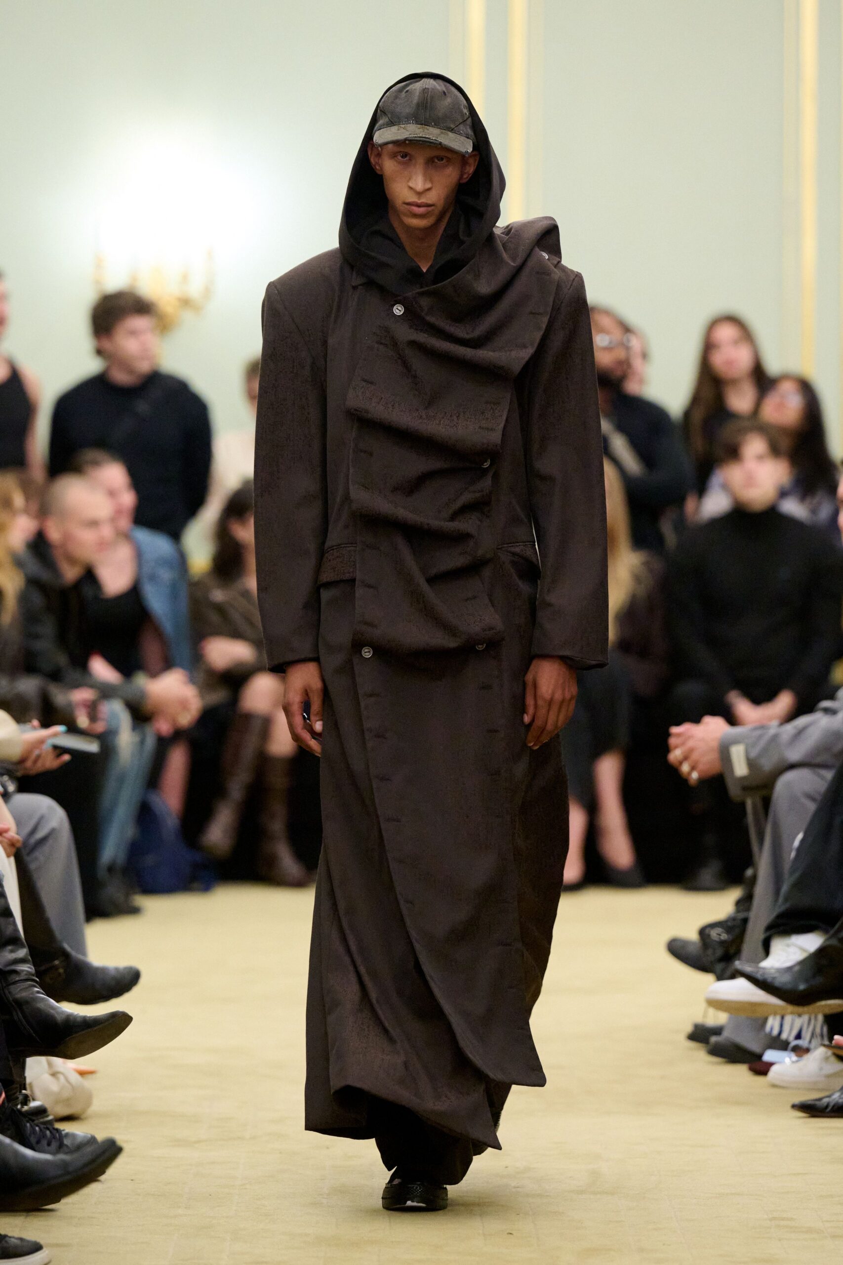 brown relaxed hooded coat