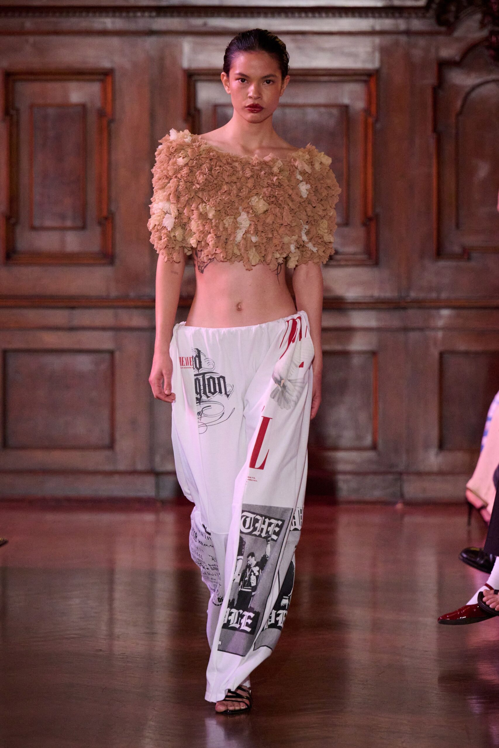 white cotton relaxed printed pants
