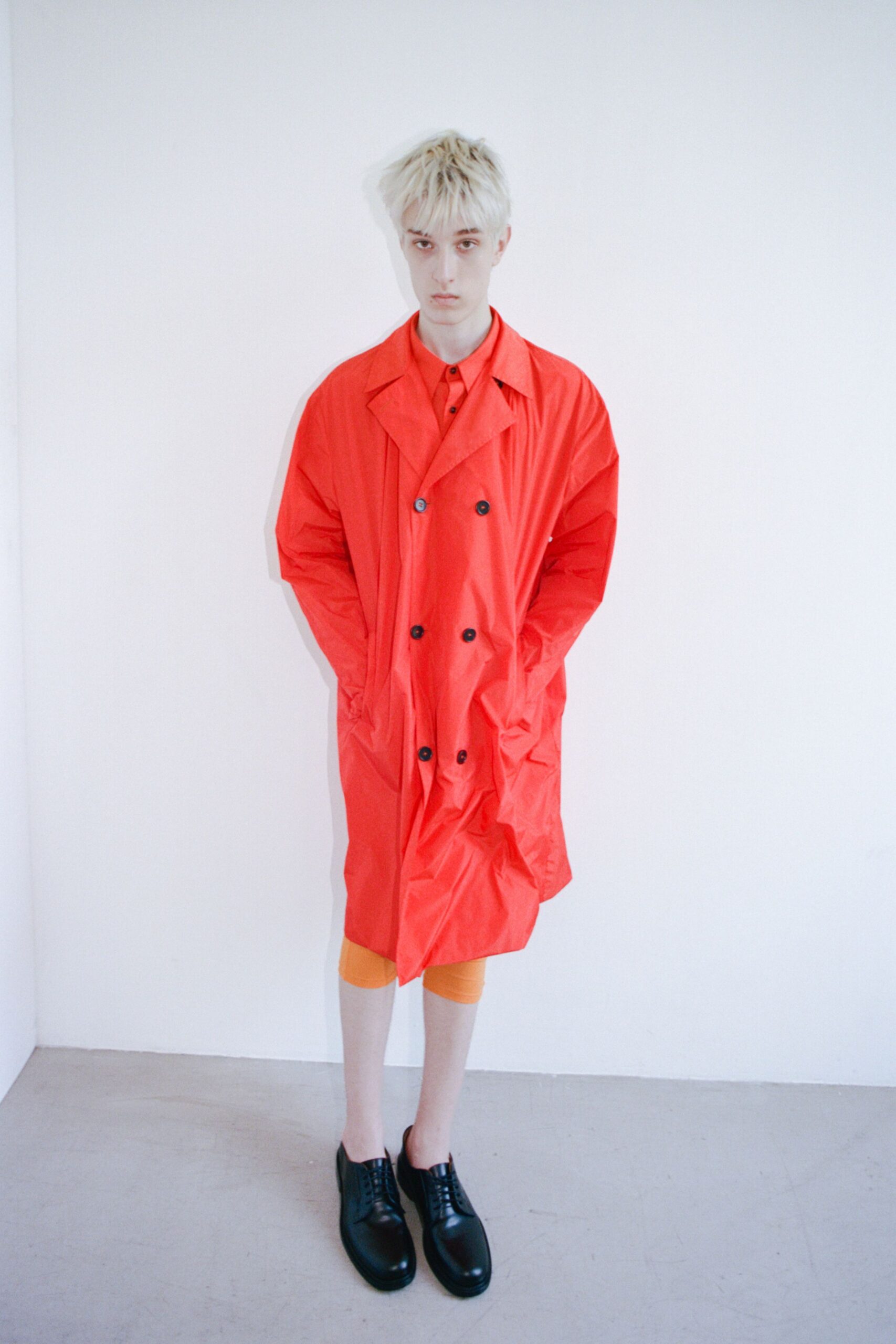 orange fitted pants