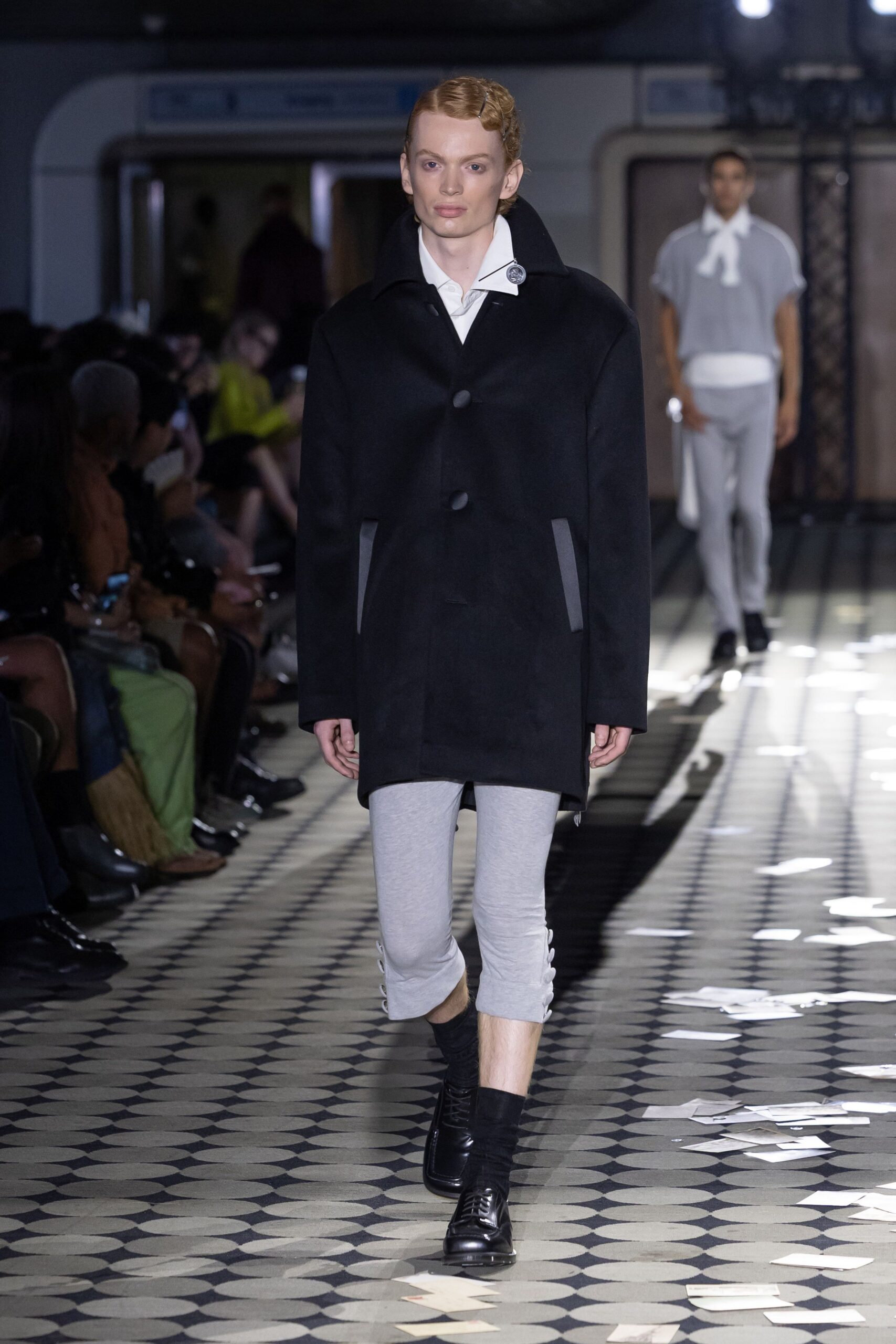 black wool coat with white shirt