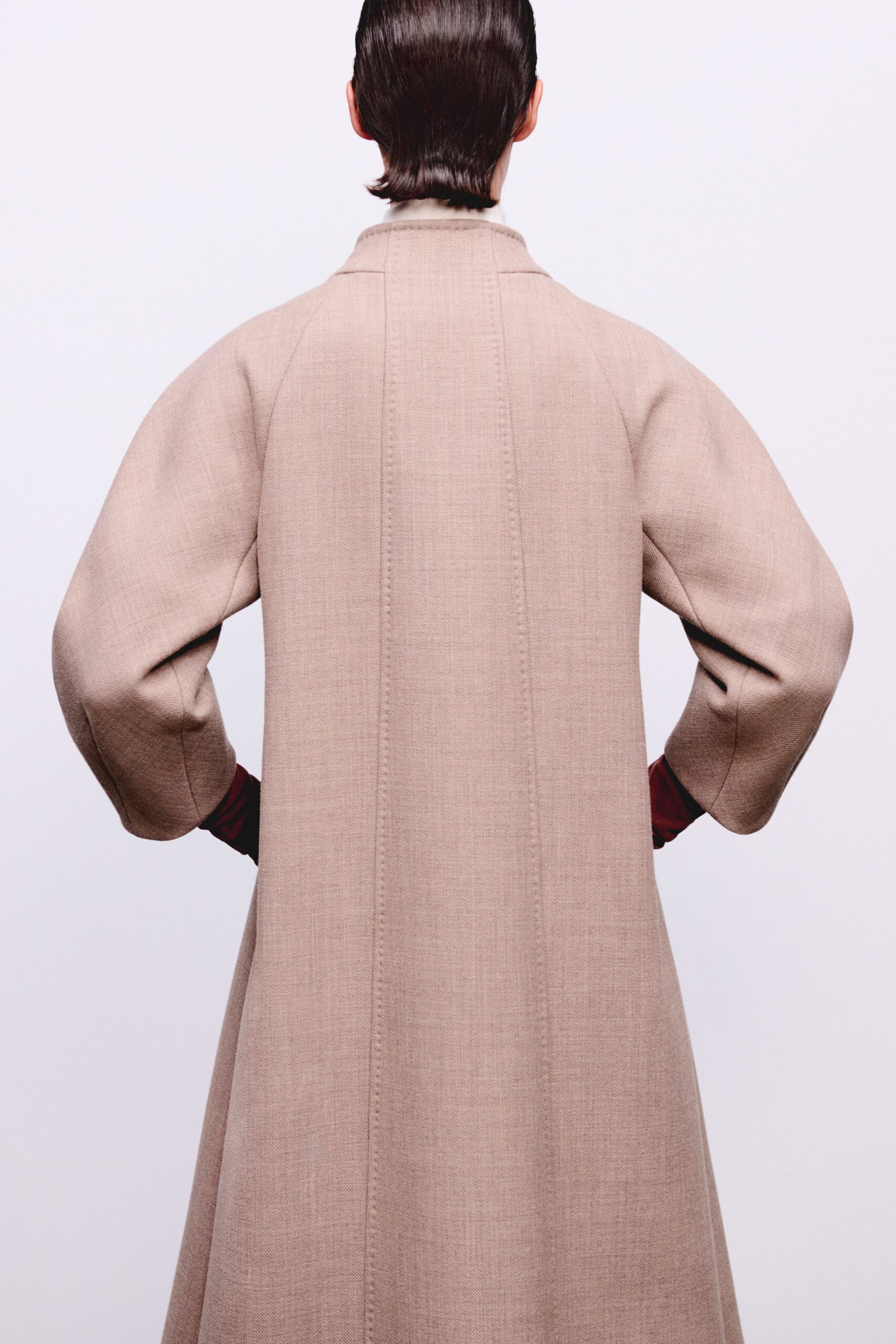 beige wool relaxed coat