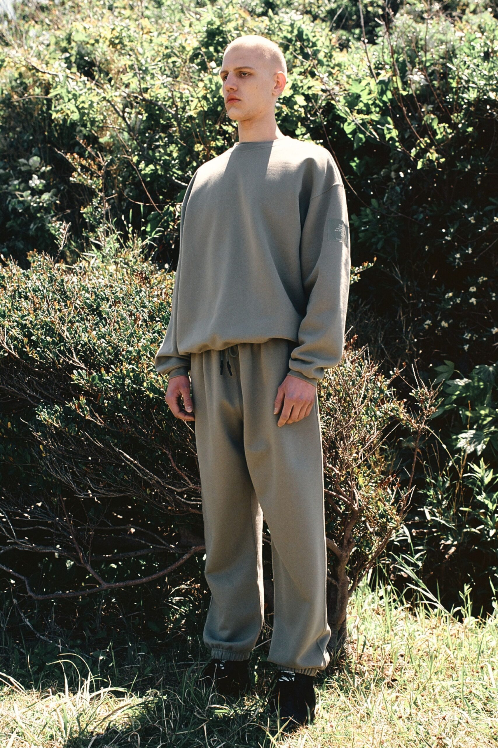 beige relaxed sweater and pants