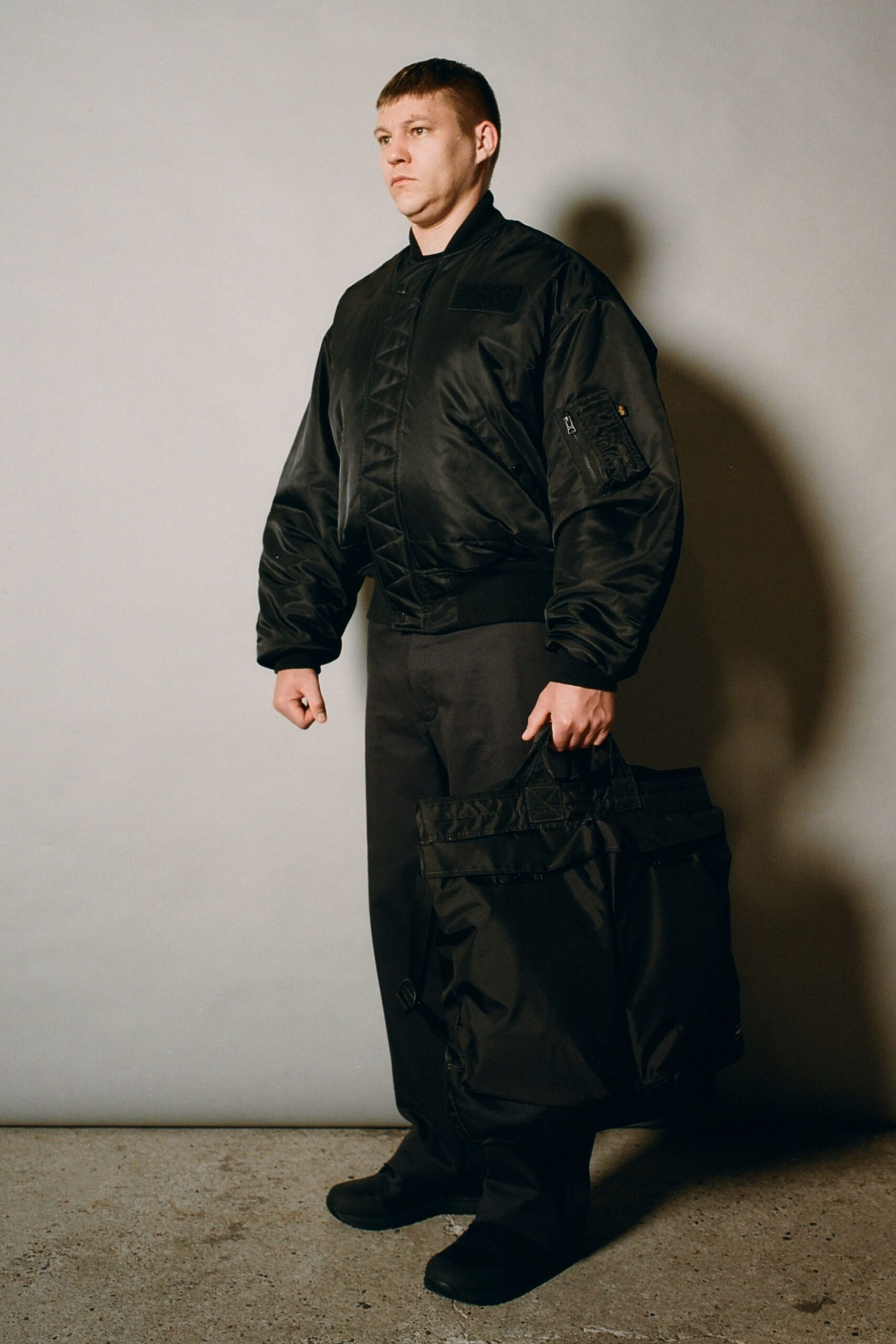 black relaxed jacket and pants