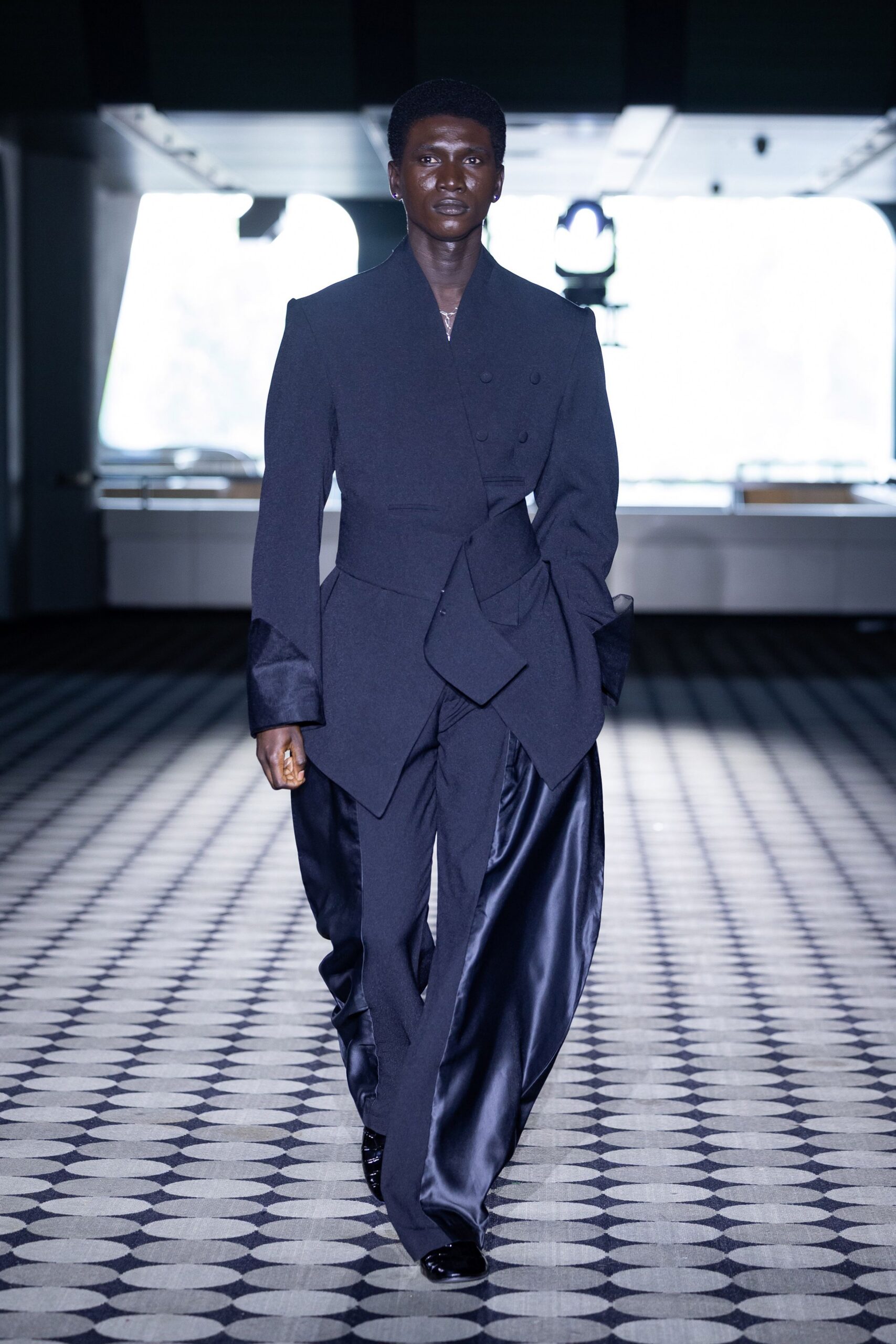 black tailored suit