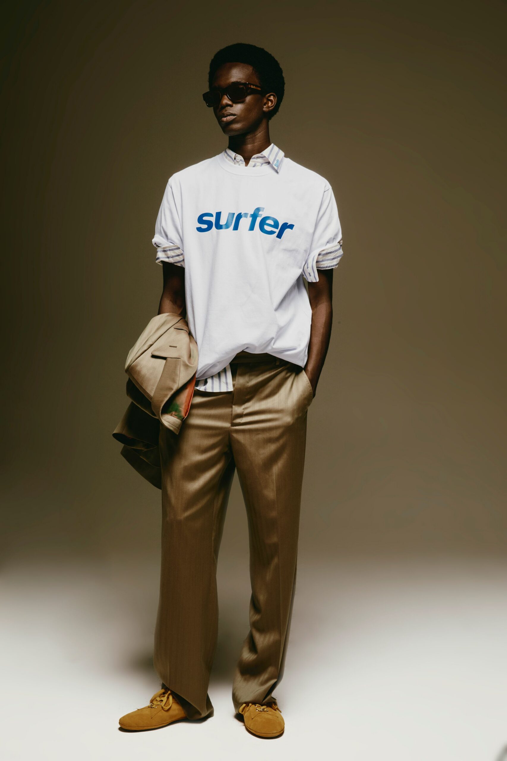 white t-shirt with printed design