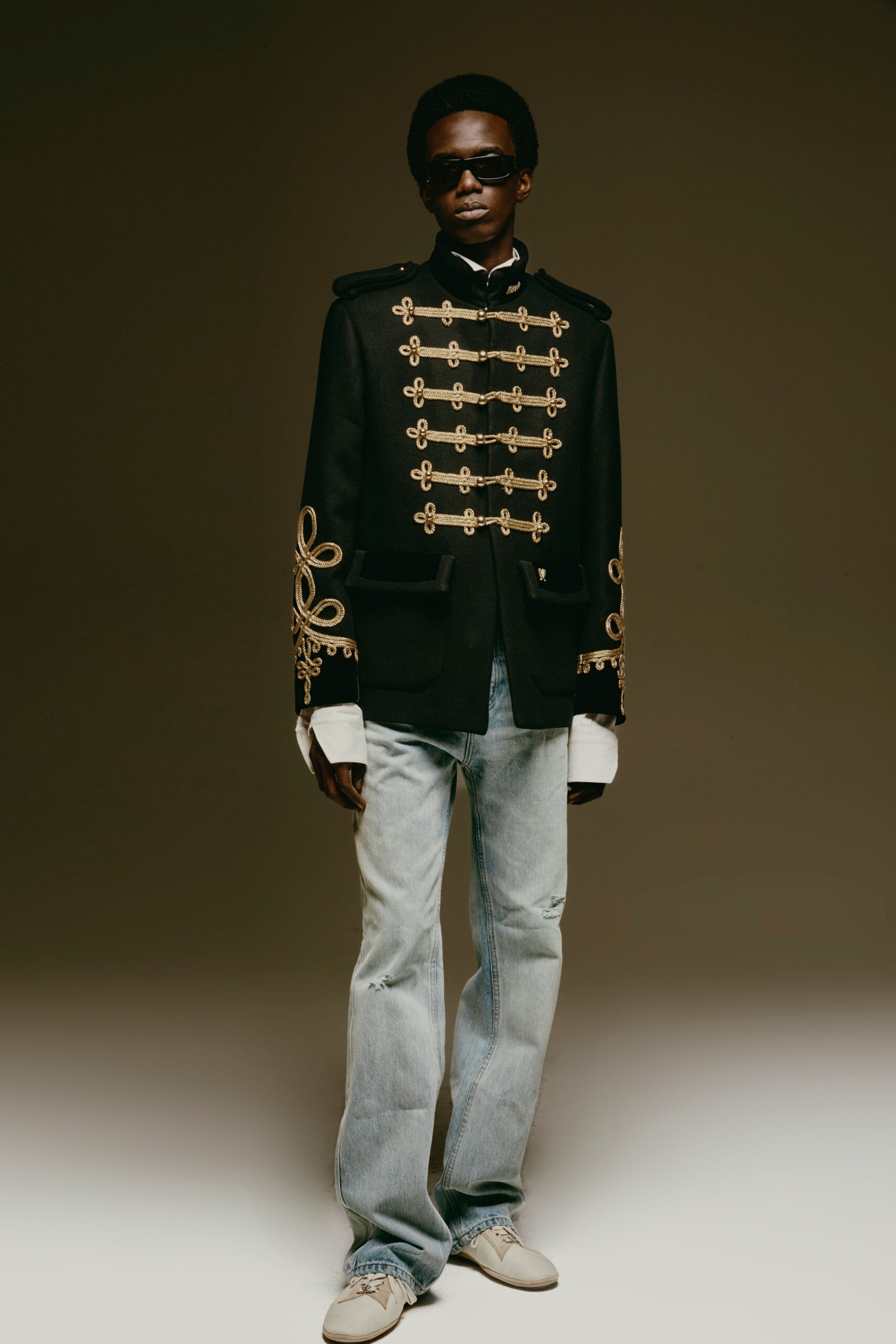 black structured jacket with jeans