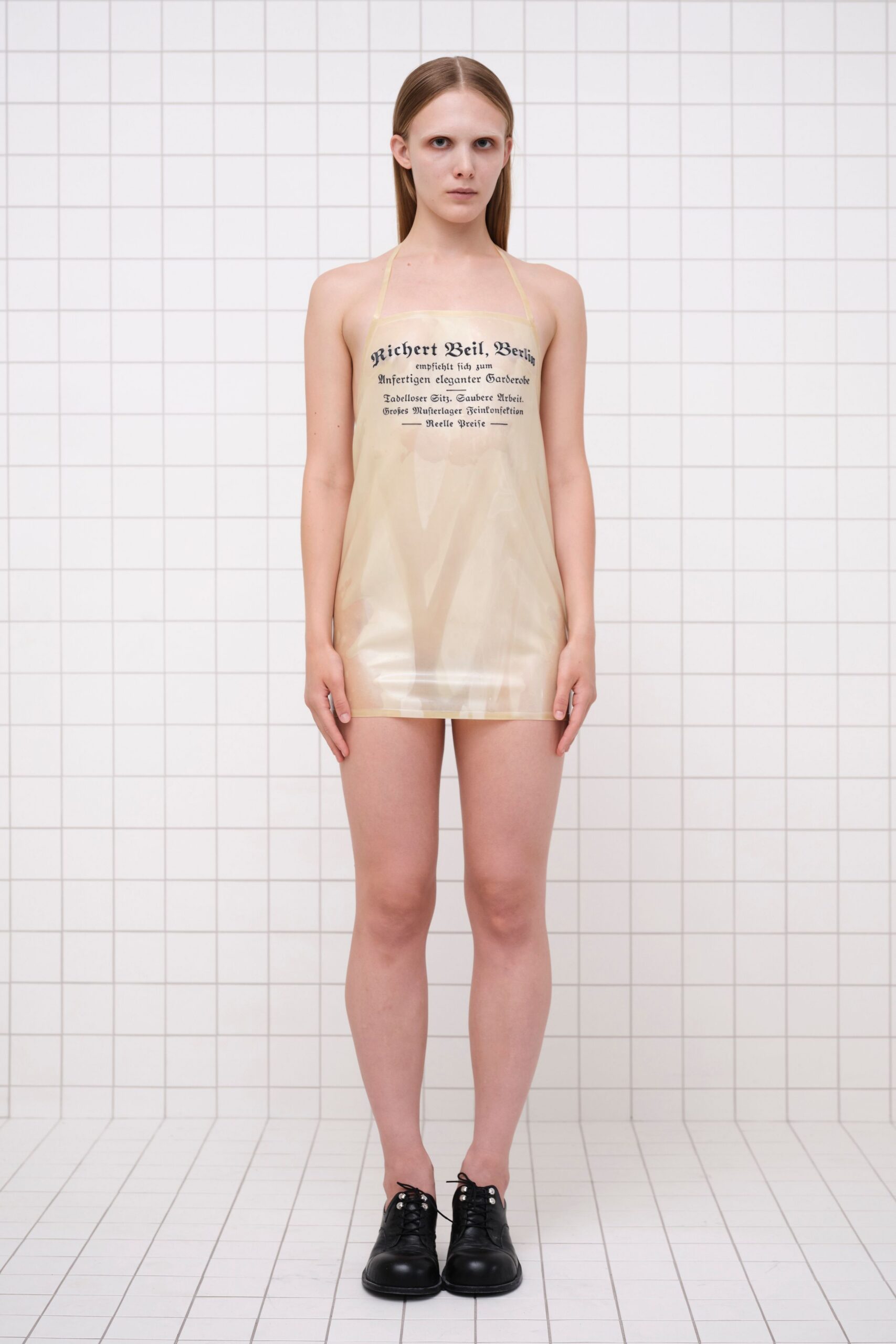 beige silk sleeveless v-neck fitted printed sheer dress