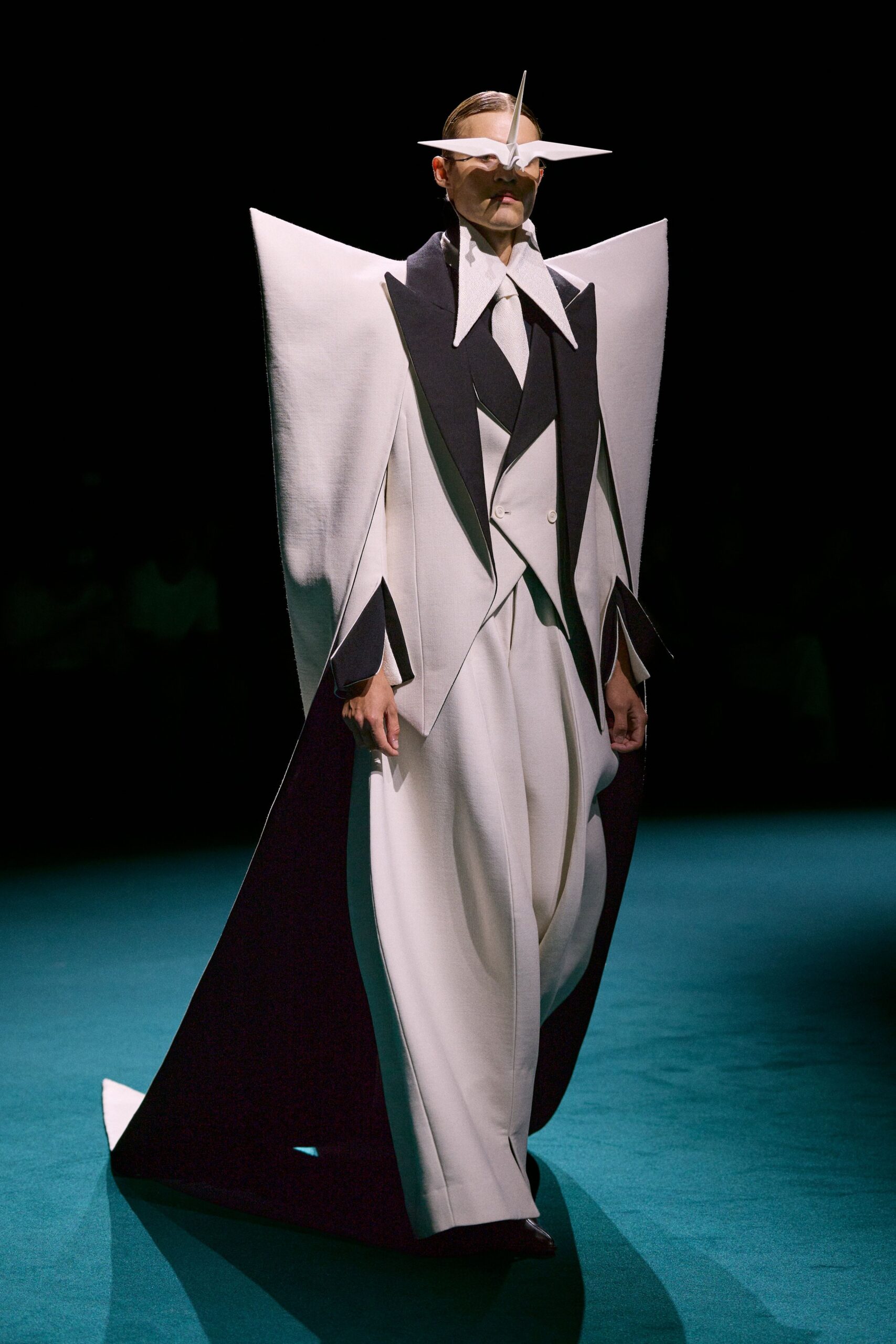 black and white structured suit