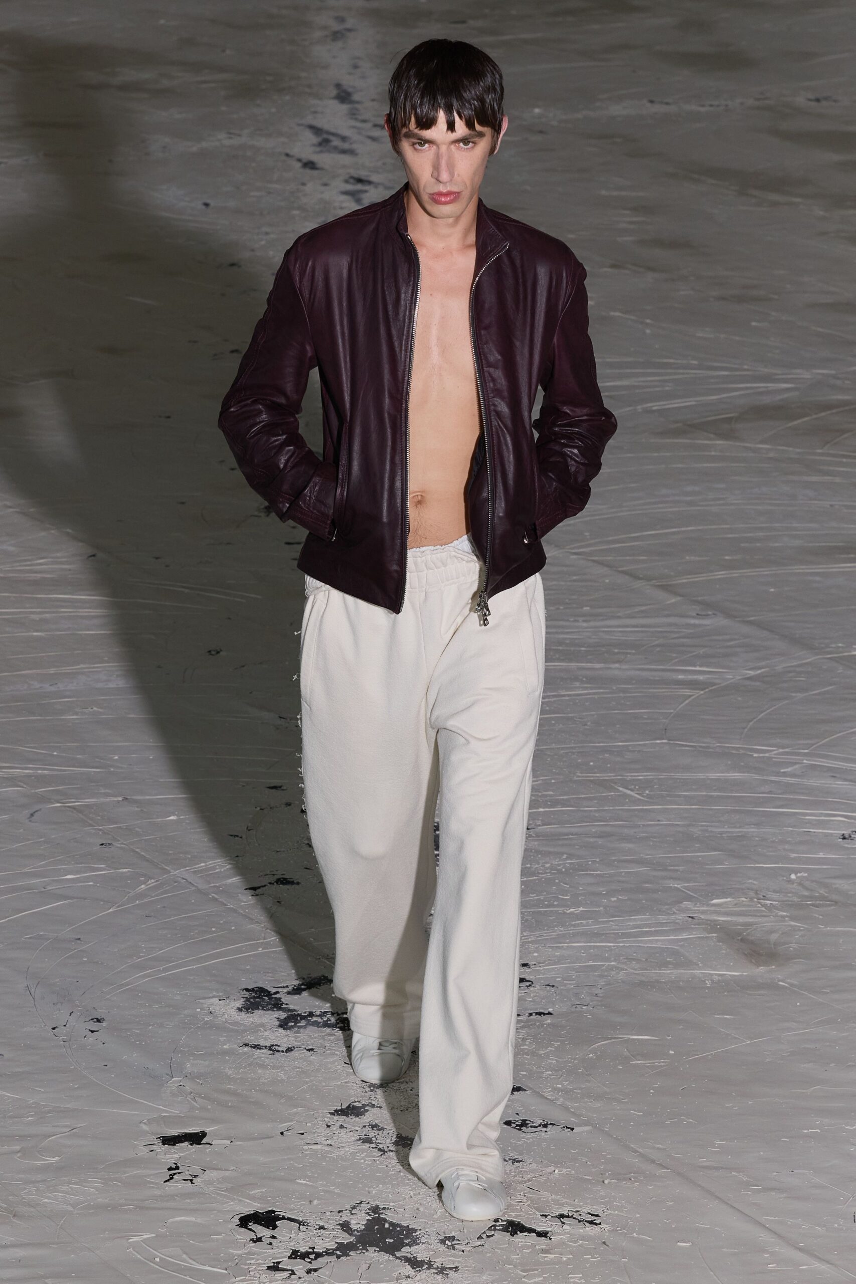 purple leather long-sleeve fitted jacket