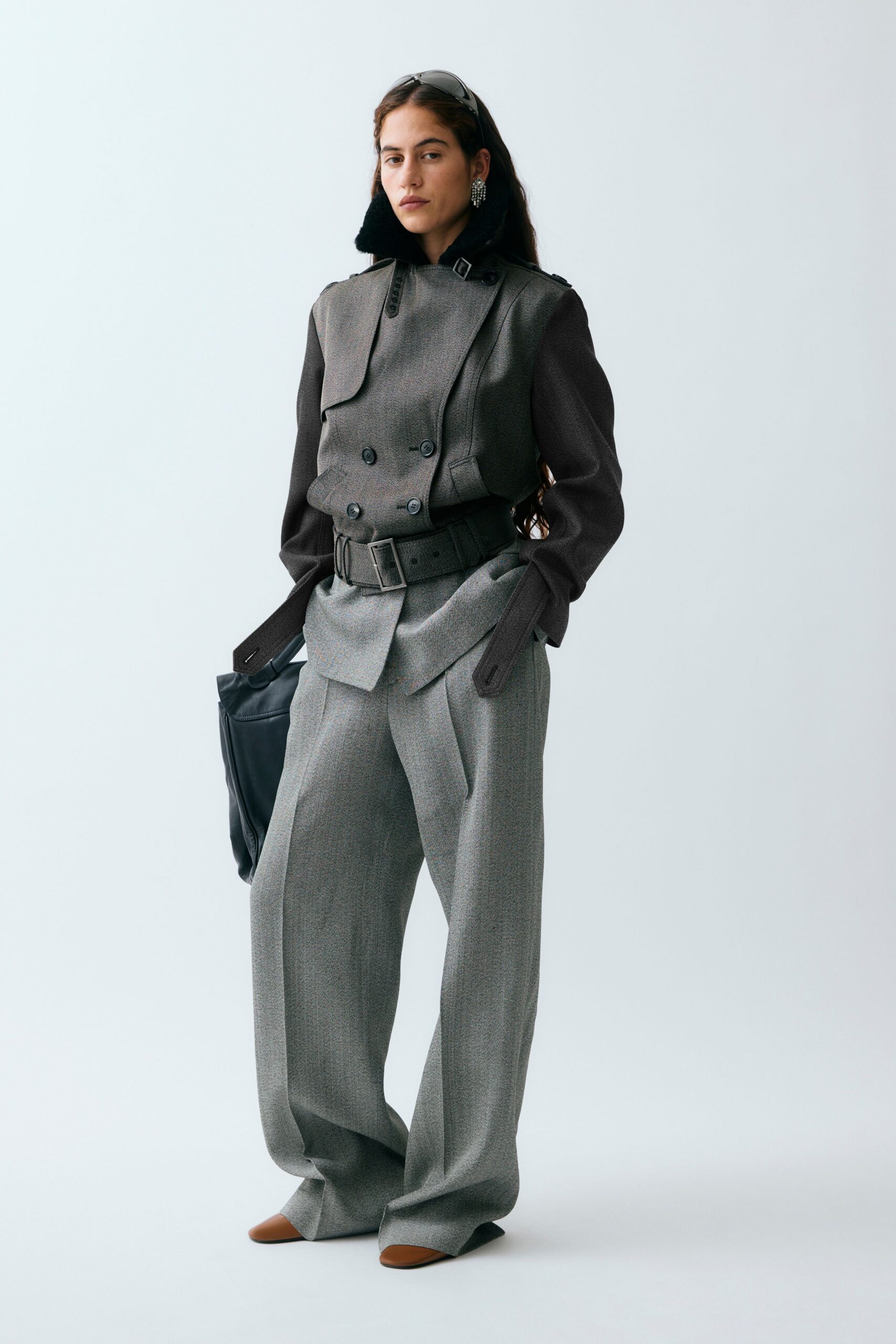 black leather belted belt