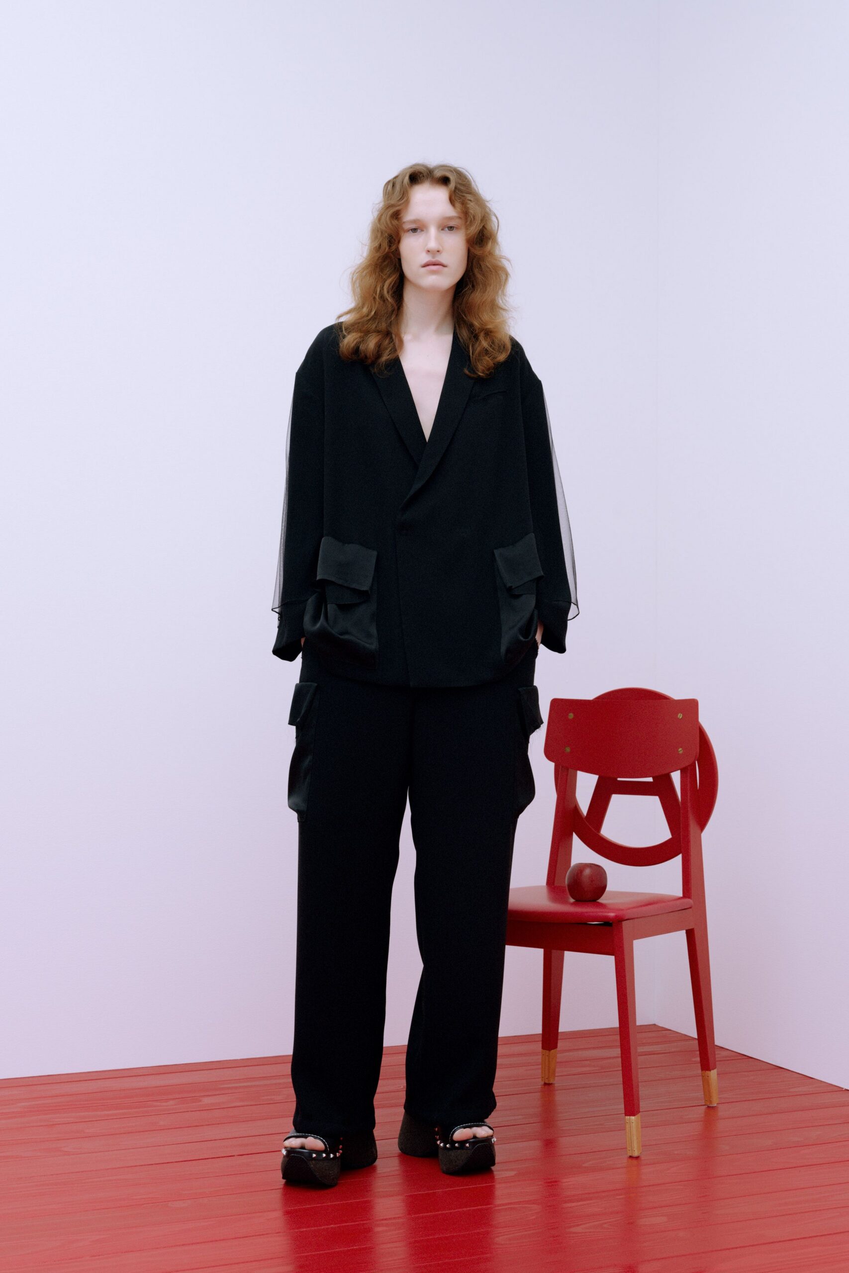 black relaxed jacket and pants