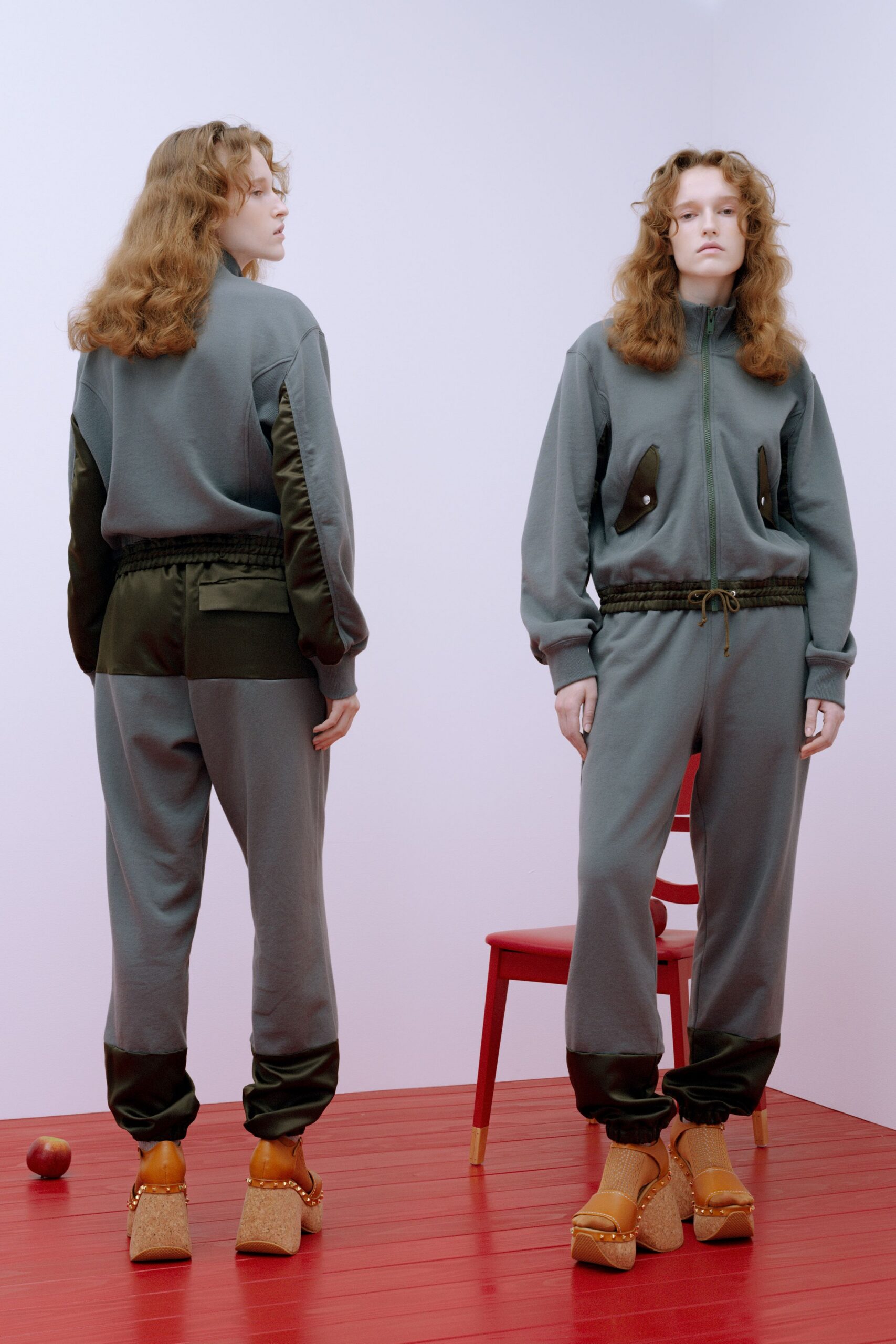 gray cotton jacket and pants