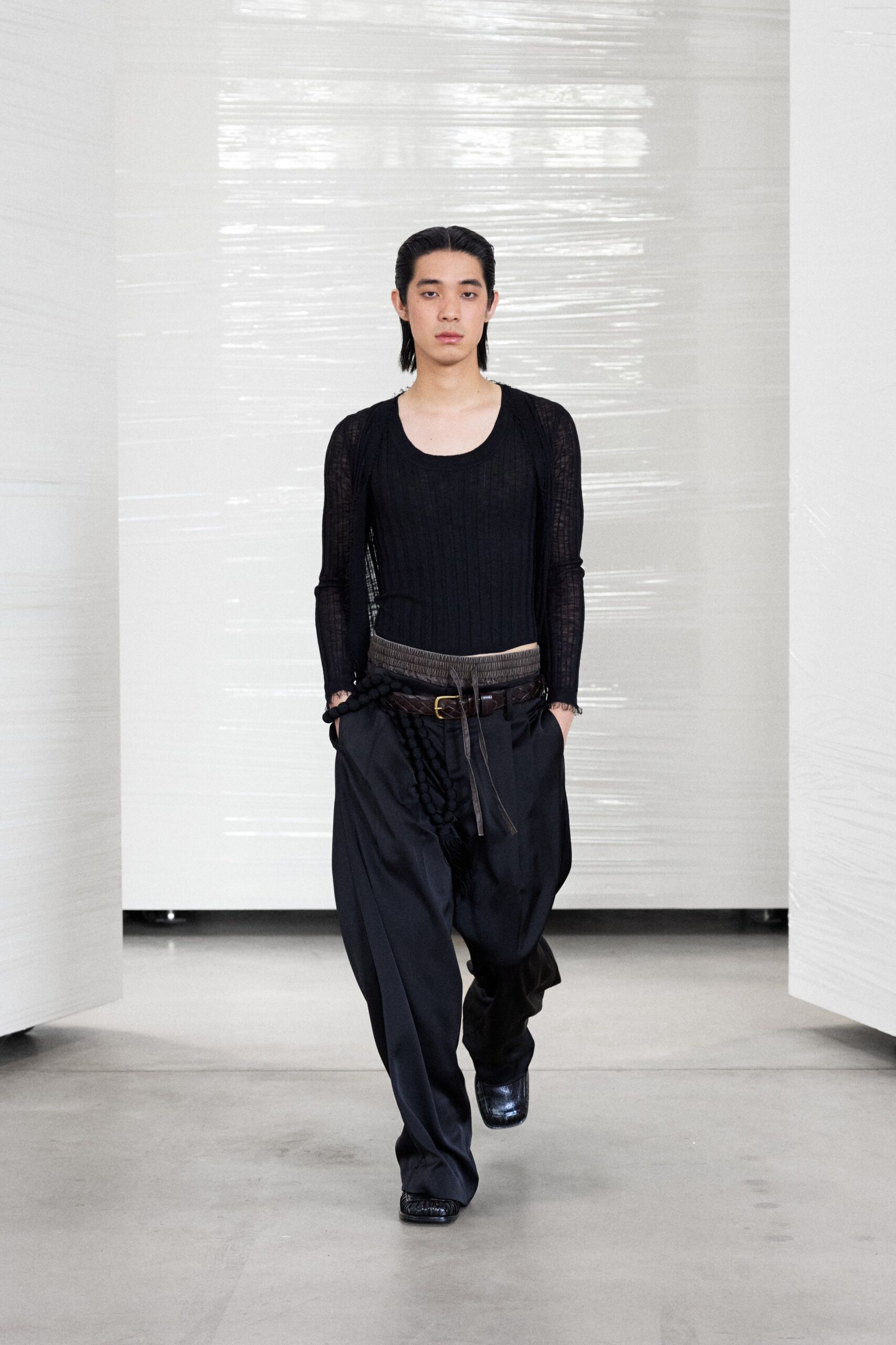 black leather belt