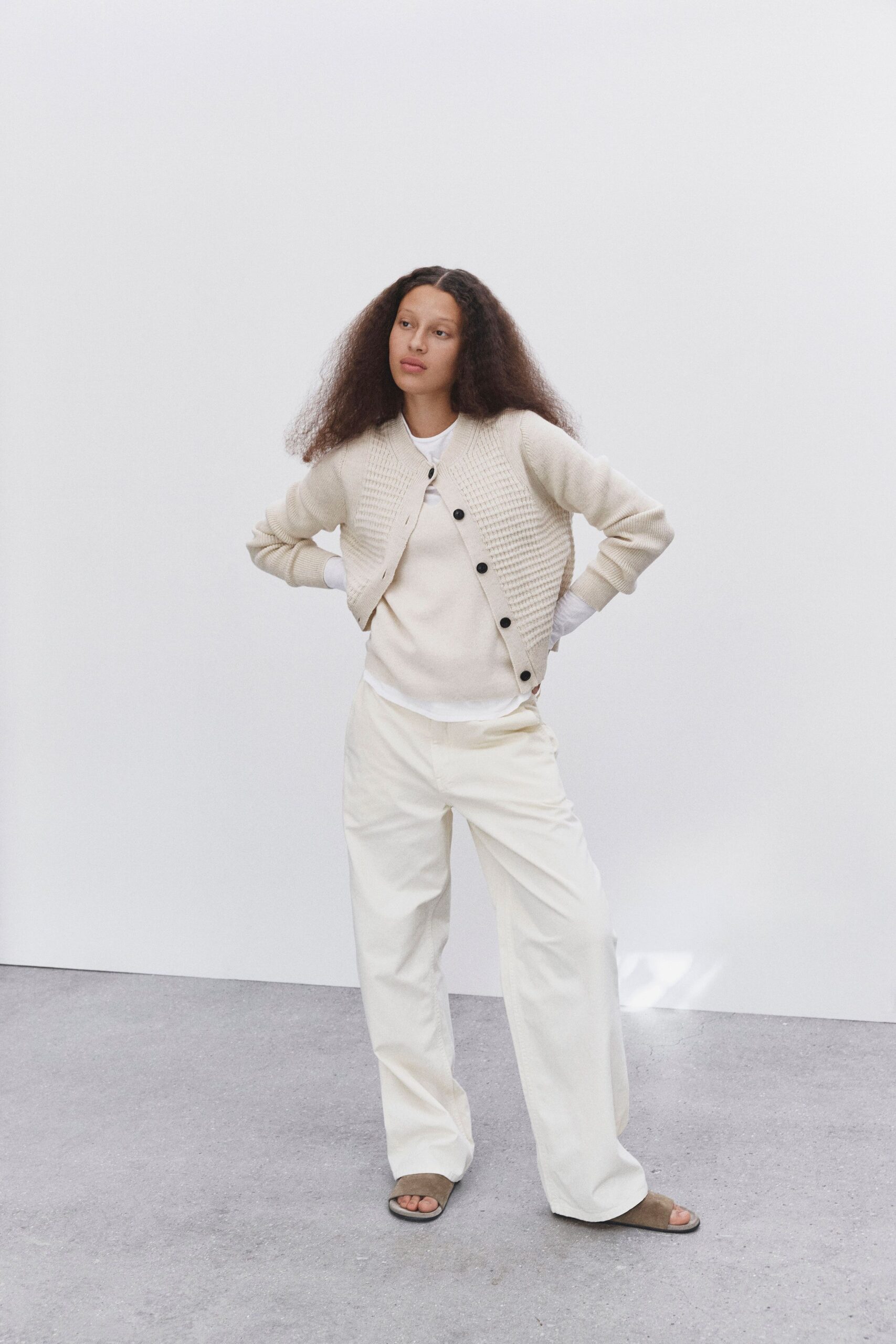 white cotton relaxed wide-leg pants