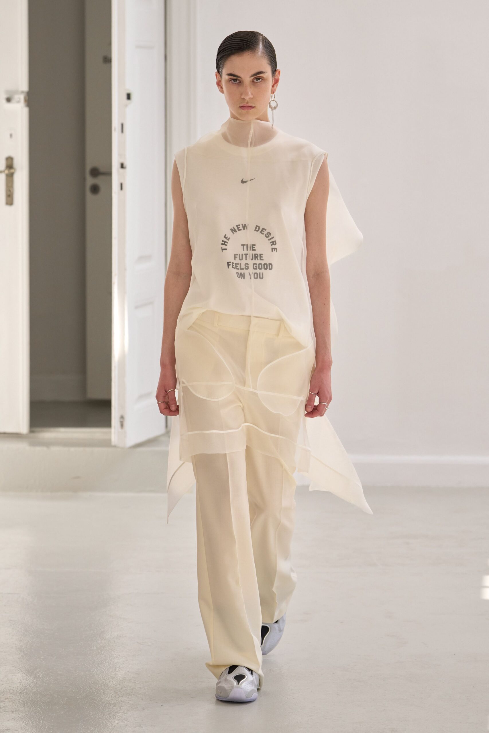 white relaxed top beige pants