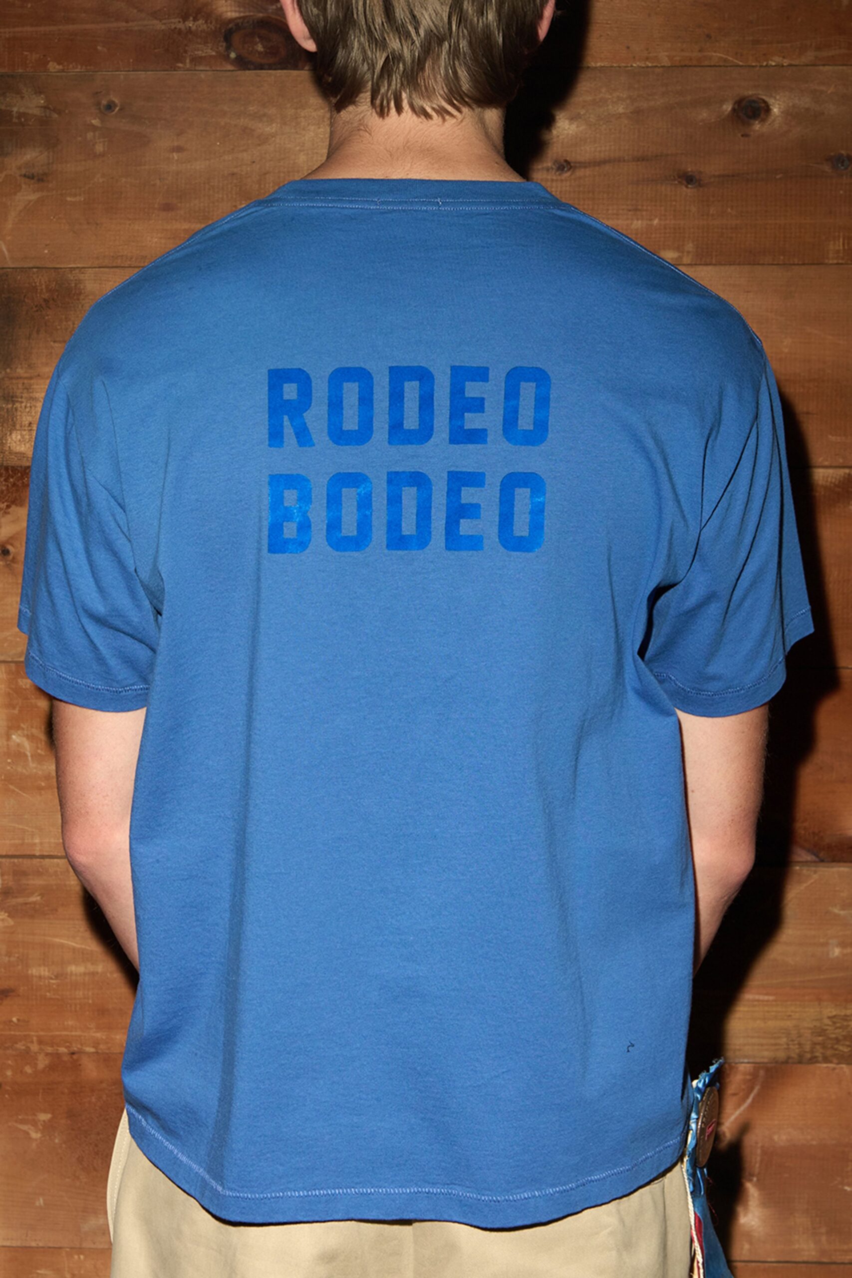 blue jersey short-sleeve relaxed printed t-shirt